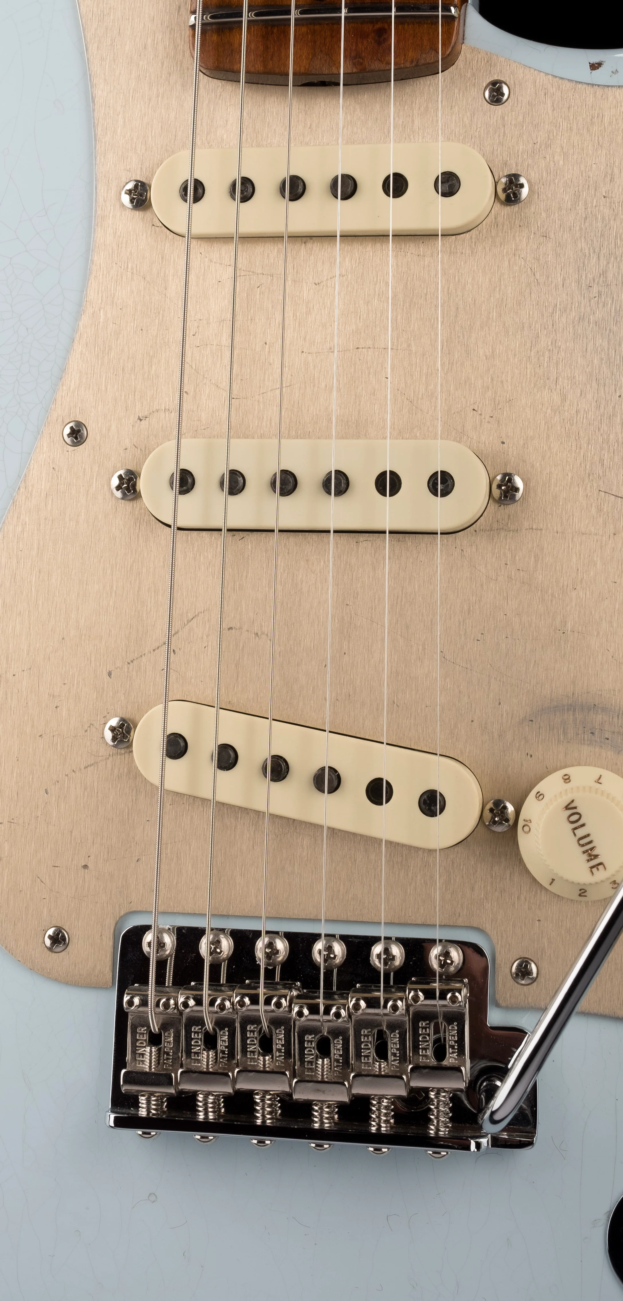 Fender Custom Shop Roasted 1956 Stratocaster Relic Faded Sonic Blue With Case - Image 7