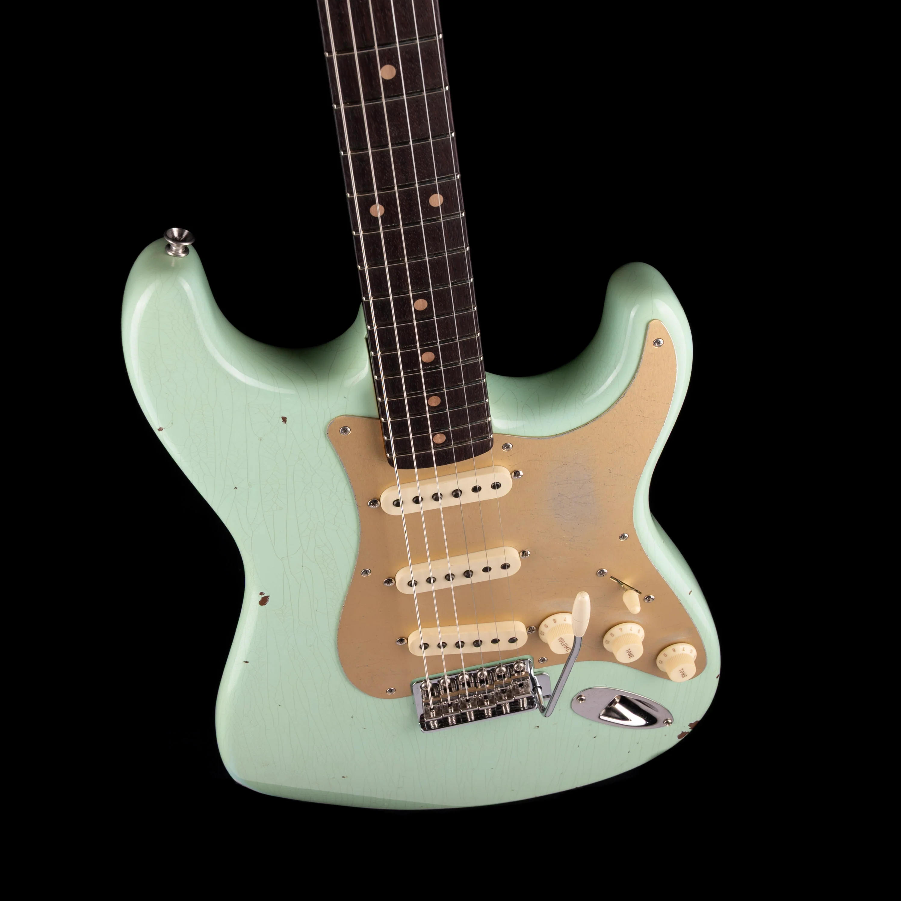 Fender Custom Shop Roasted 1960 Stratocaster Relic Birdseye Maple Aged Surf Green - Image 3