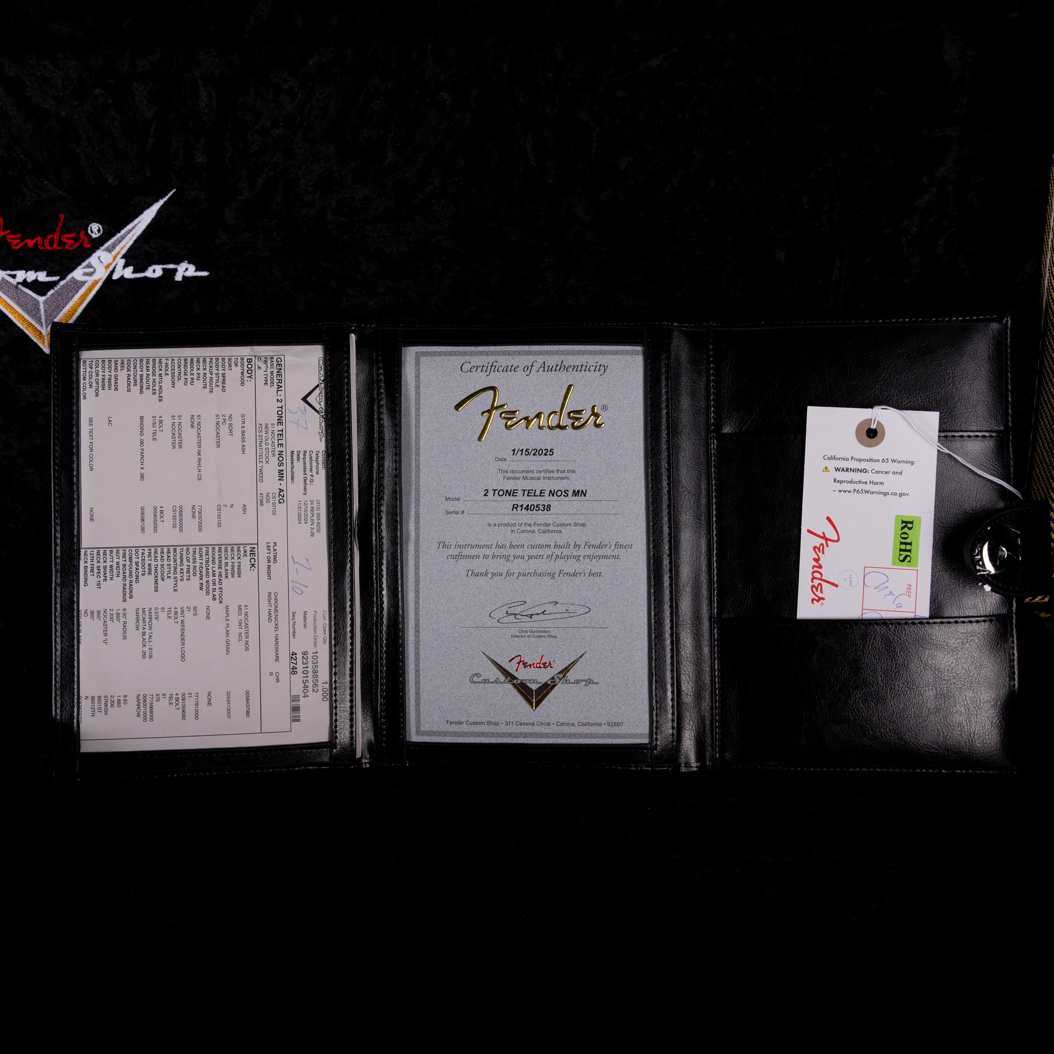Fender Custom Shop Truetone Two Tone Telecaster NOS Aztec Gold - Image 16
