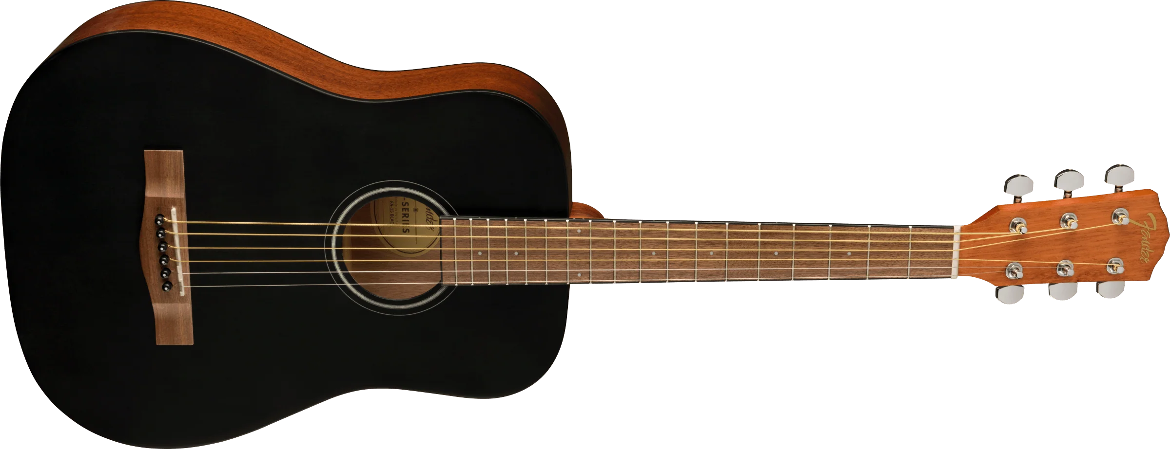 Fender FA-15 3/4 Scale Black Acoustic Guitar With Gig Bag - Image 3