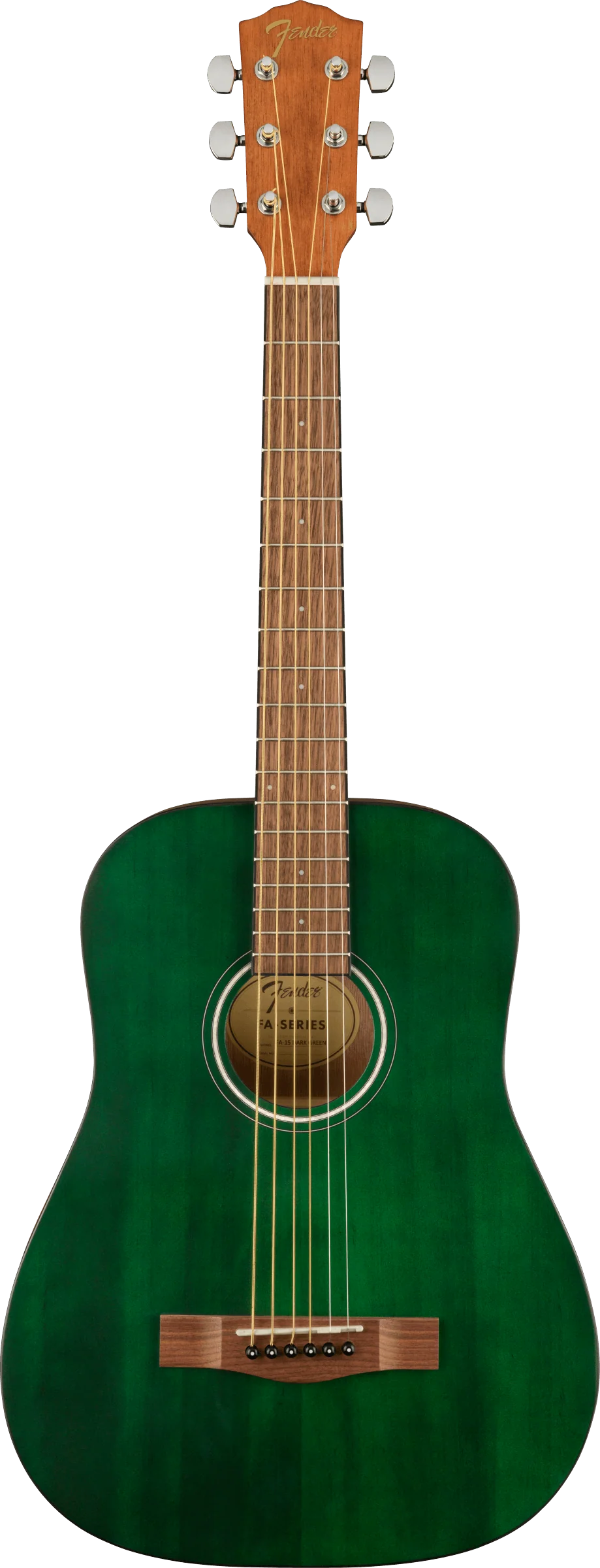 Fender FA-15 3/4 Scale Steel Walnut Fingerboard Green Acoustic Guitar W/ Gig Bag - Image 2