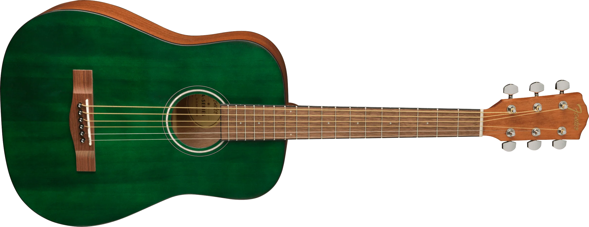 Fender FA-15 3/4 Scale Steel Walnut Fingerboard Green Acoustic Guitar W/ Gig Bag - Image 3