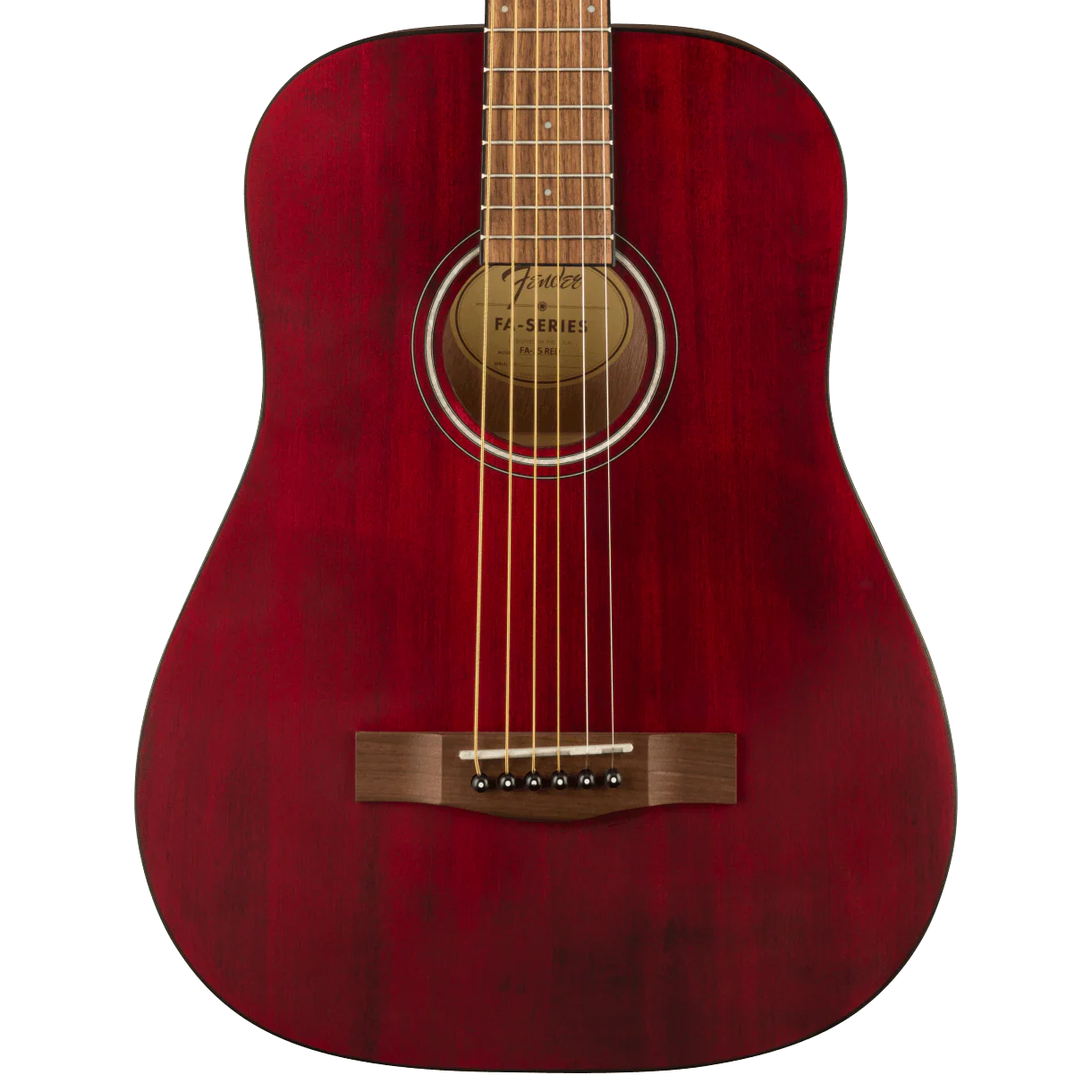 Fender FA-15 3/4 Scale Steel Walnut Fingerboard Red Acoustic Guitar With Gig Bag