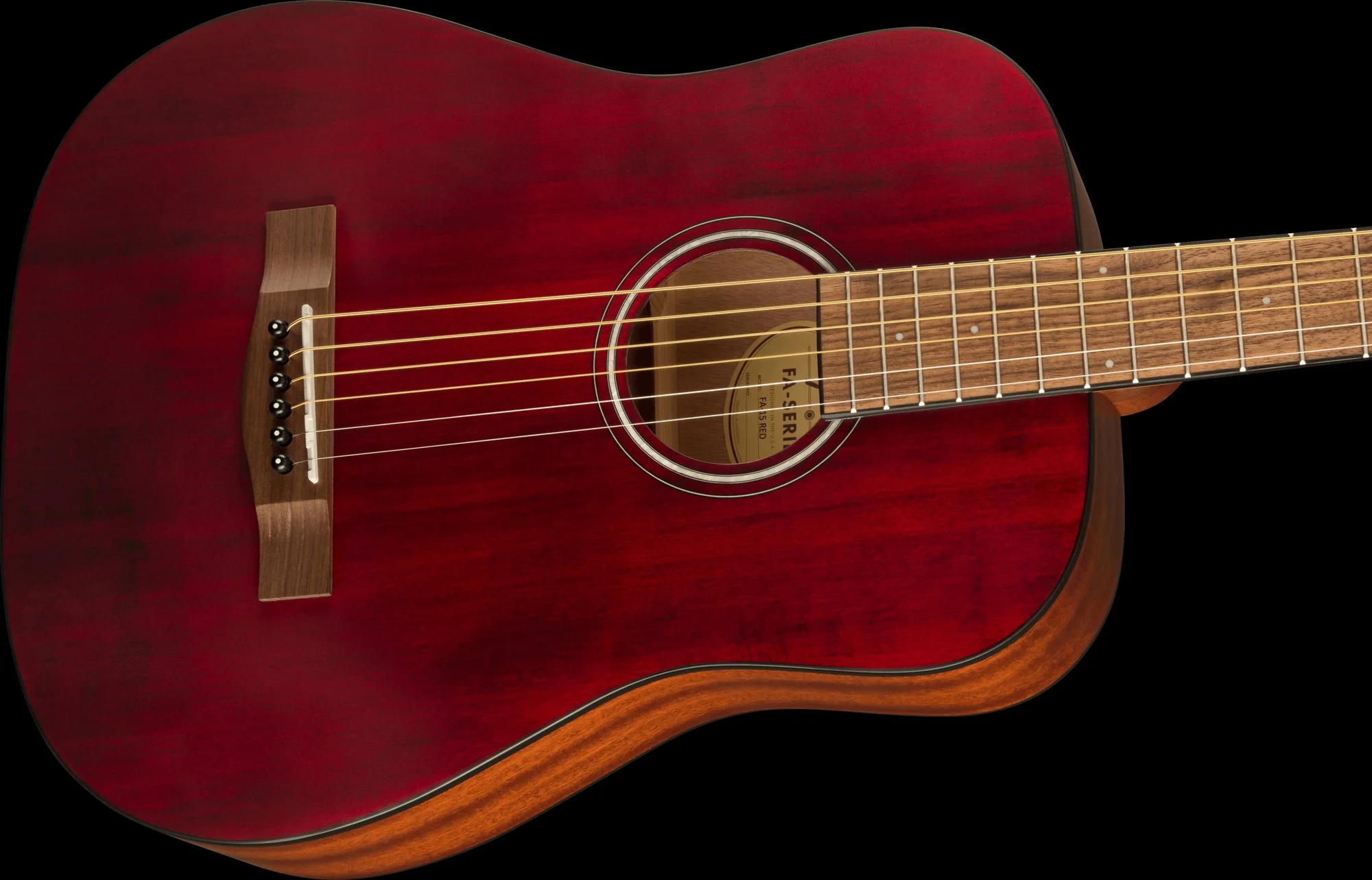 Fender FA-15 3/4 Scale Steel with Gig Bag Walnut Fingerboard Red - Image 5