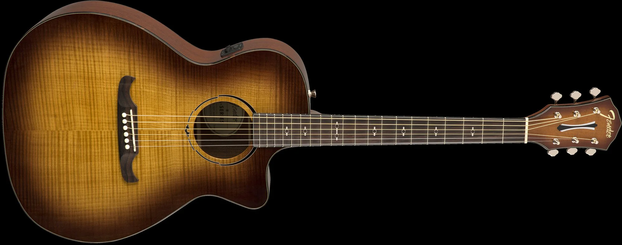 Fender FA-345CE Auditorium Size Acoustic Electric Guitar Laurel Fingerboard 3-Tone Tea Burst - Image 4