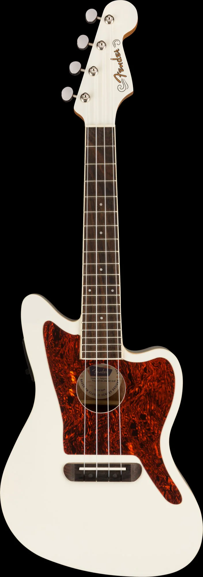 Fender Fullerton Jazzmaster Concert Uke Olympic White - Image 3