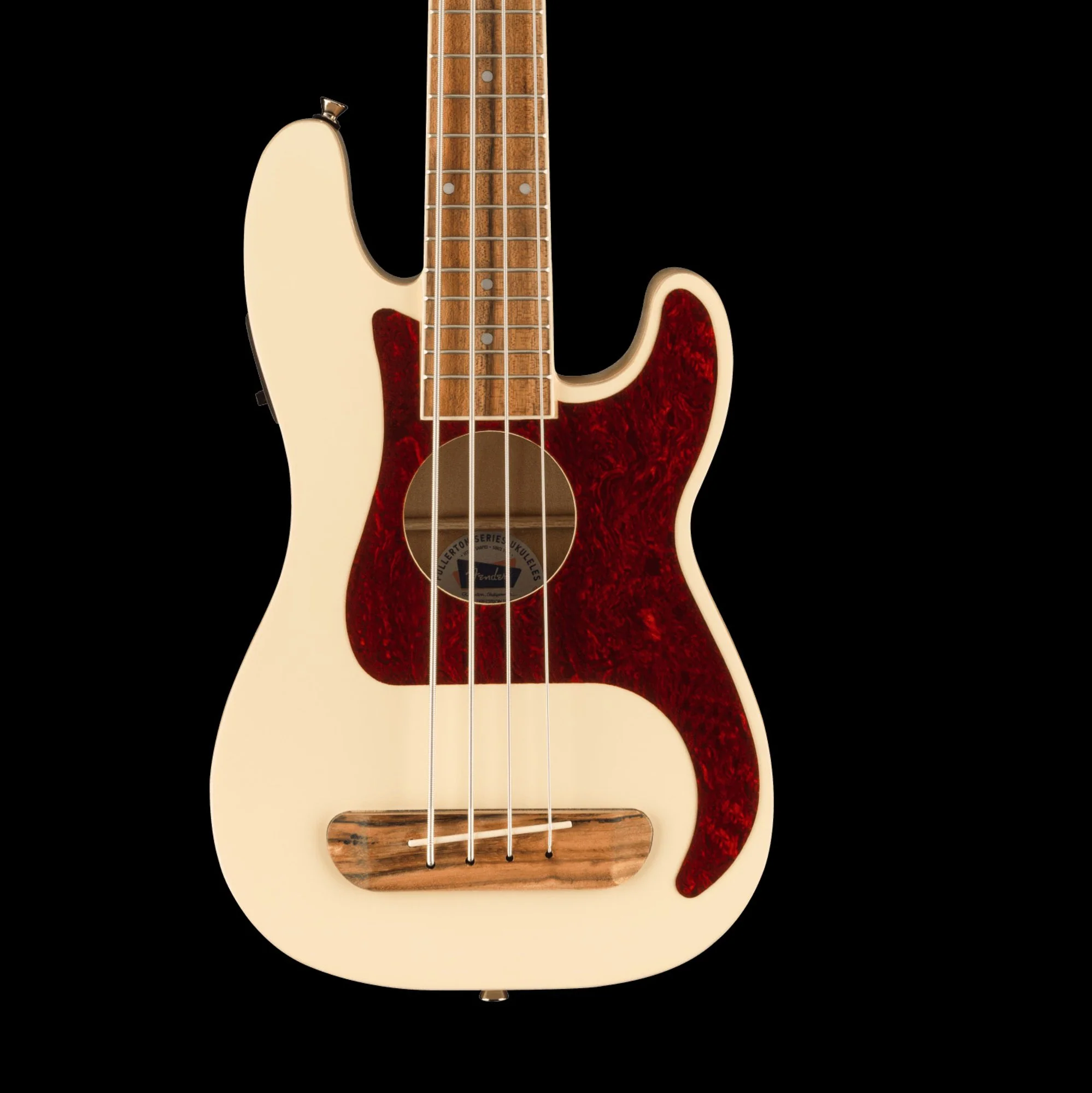 Fender Fullerton Precision Bass Uke Walnut Fingerboard Tortoiseshell Pickguard Olympic White