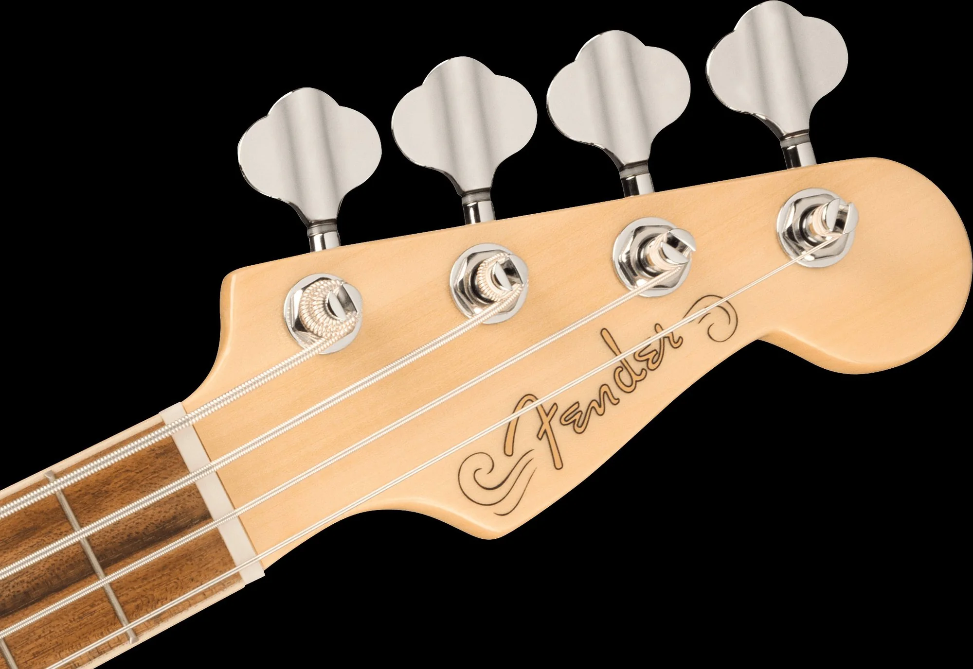 Fender Fullerton Precision Bass Uke Walnut Fingerboard Tortoiseshell Pickguard Olympic White - Image 6