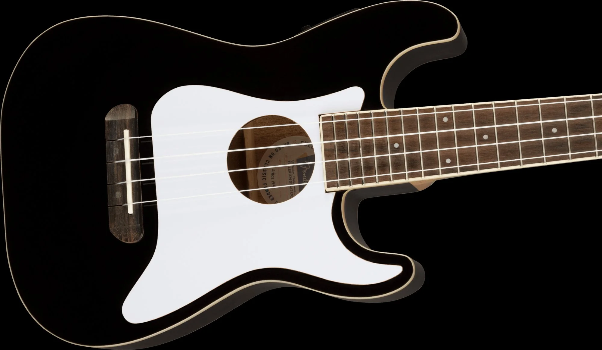 Fender Fullerton Strat Concert Uke Black - Image 5
