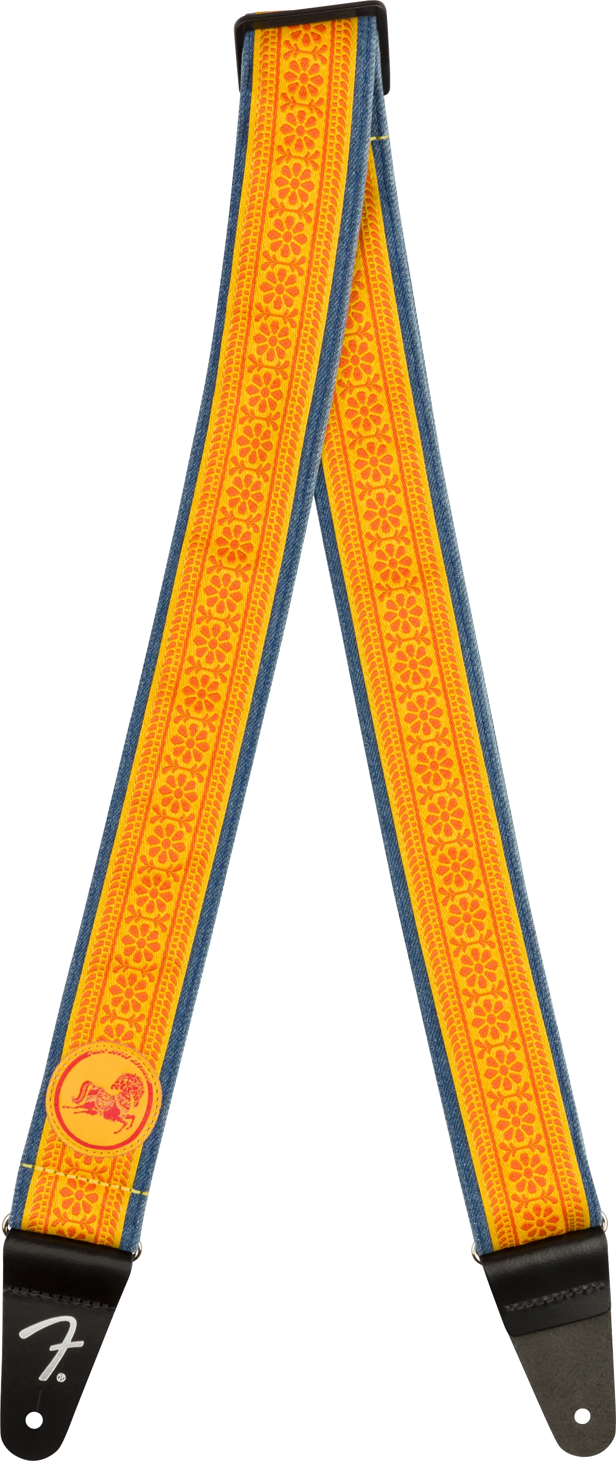 Fender George Harrison Dark Horse Floral Strap Orange 2" Strap