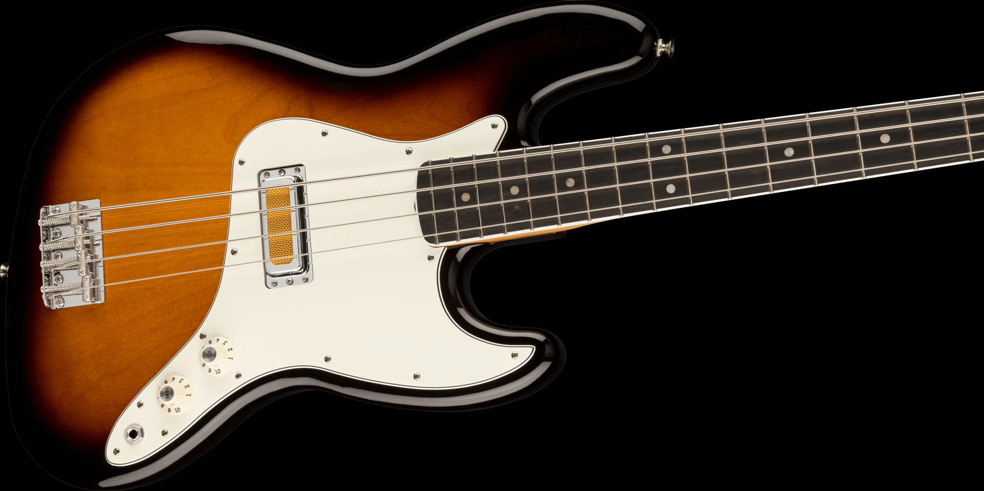 Fender Gold Foil Jazz Bass Ebony Fingerboard 2-Color Sunburst With Gig Bag - Image 4