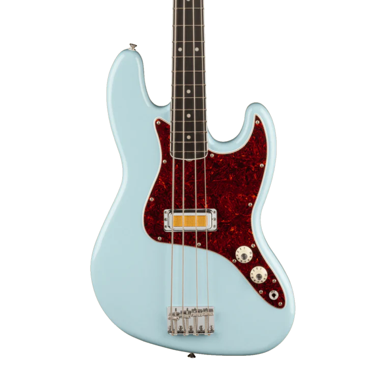 Fender Gold Foil Jazz Bass Ebony Fingerboard Sonic Blue With Gig Bag