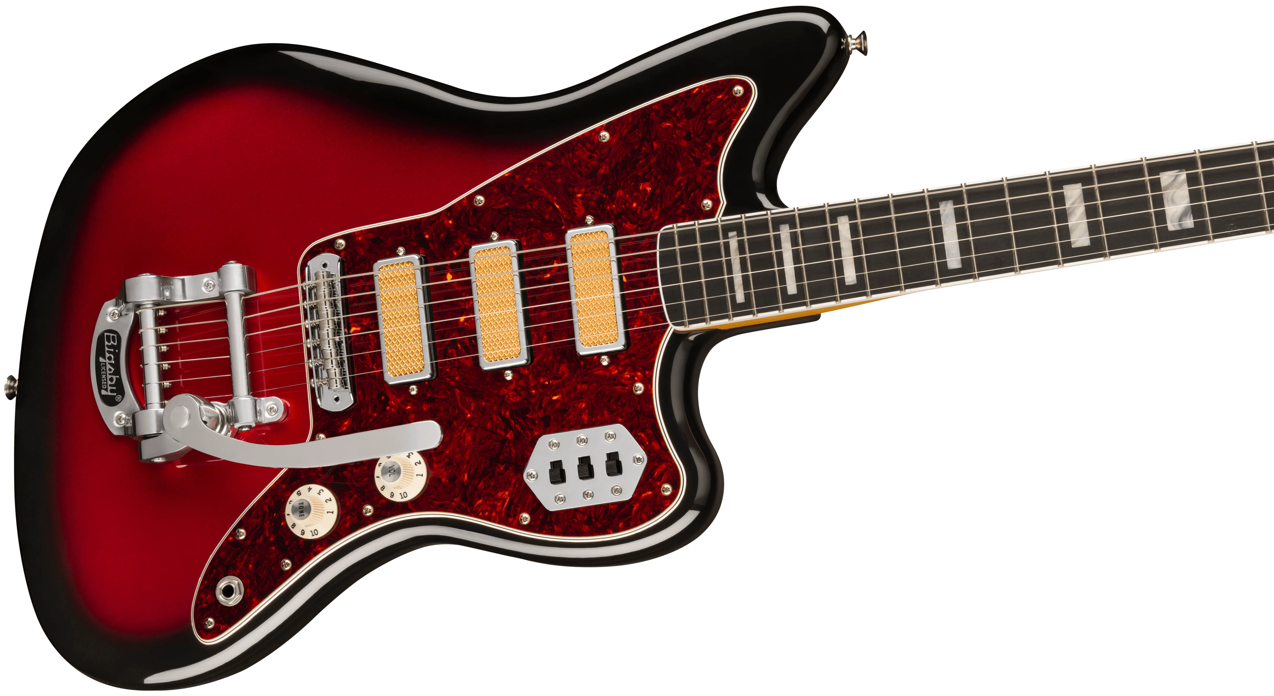 Fender Gold Foil Jazzmaster Ebony Fingerboard Candy Apple Burst With Gig Bag - Image 4