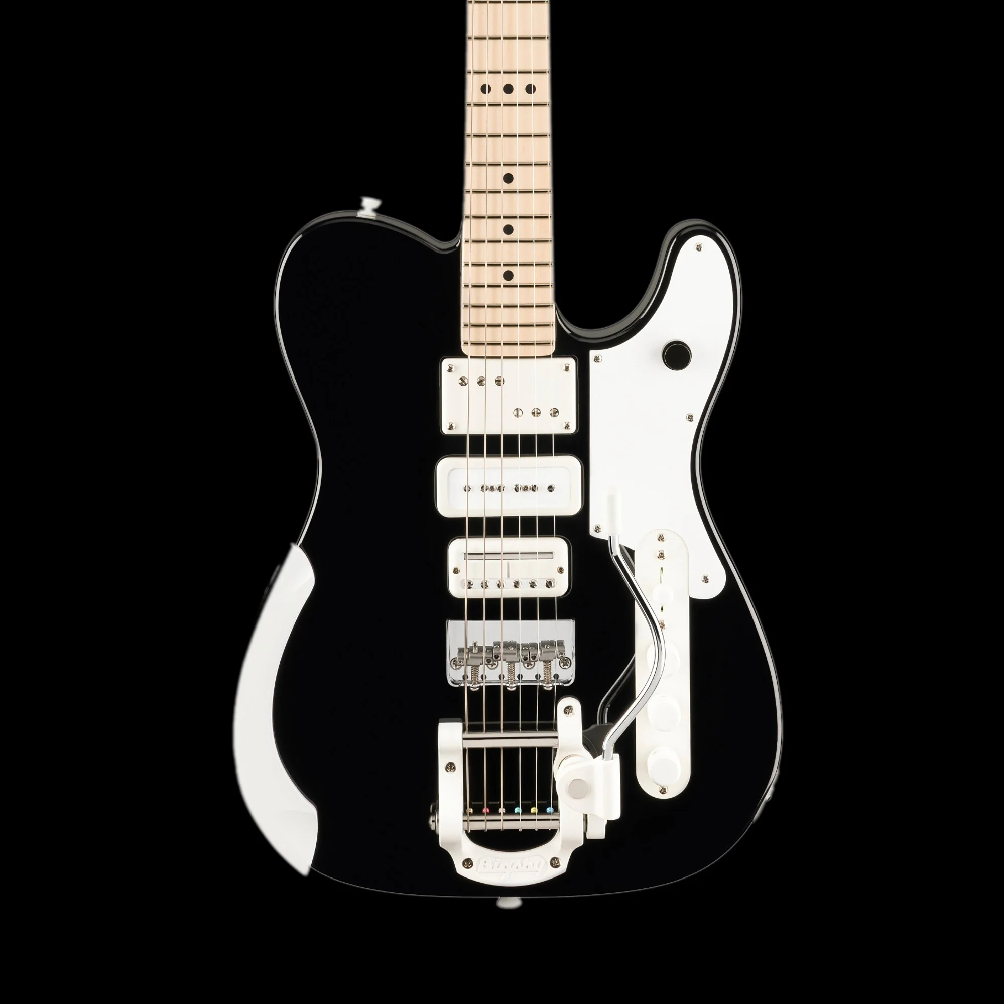 Fender Jack White Triplecaster Maple Fingerboard Black (Chambered) With Case