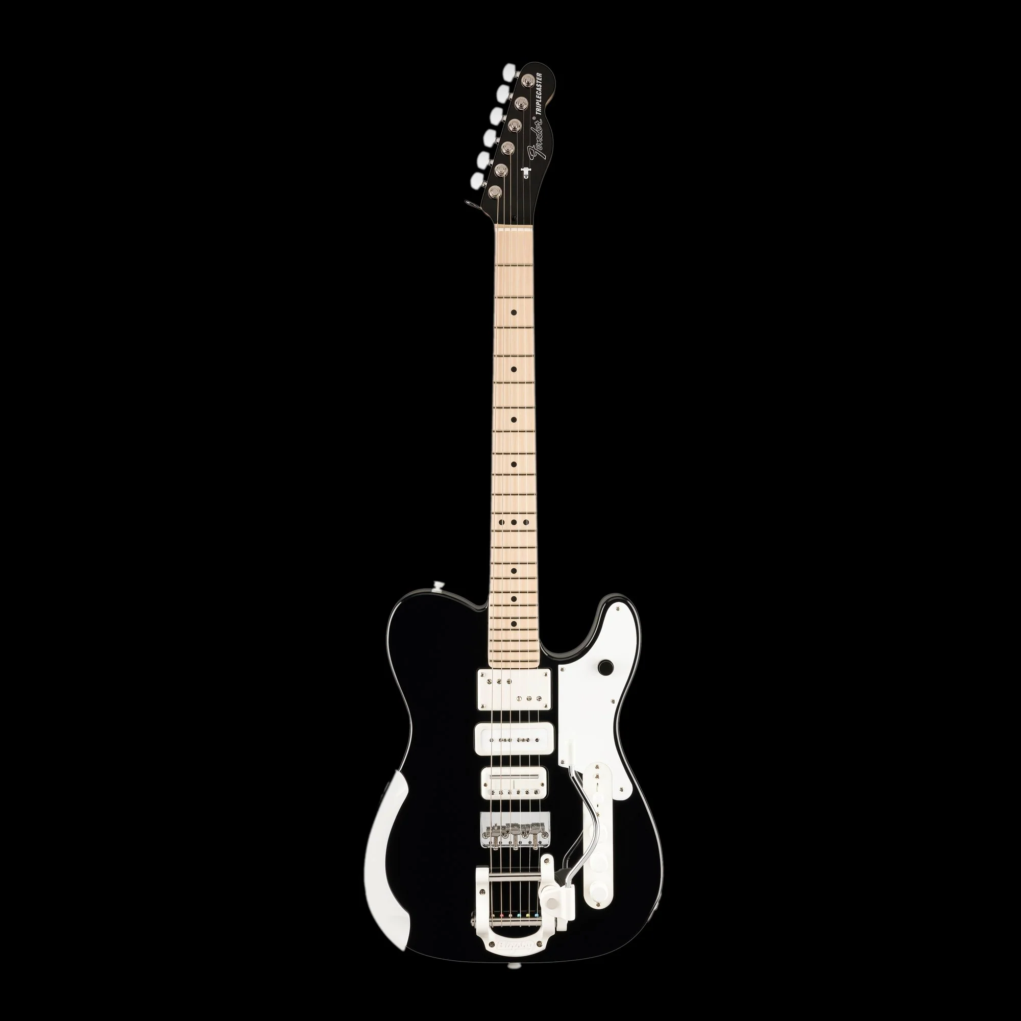 Fender Jack White Triplecaster Maple Fingerboard Black (Chambered) With Case - Image 2