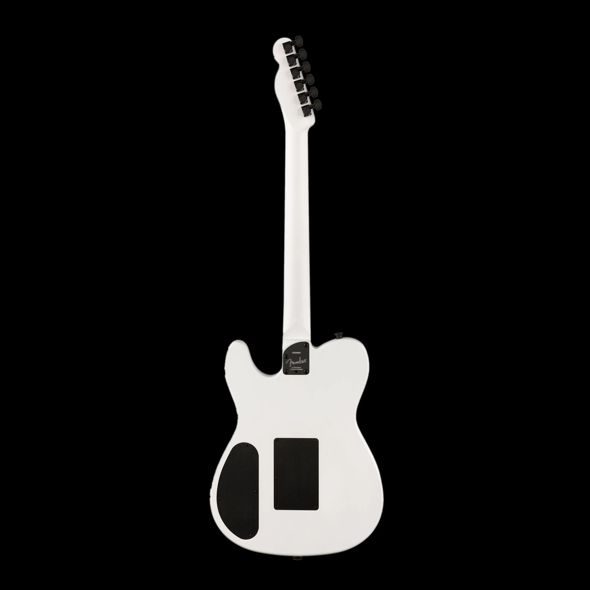 Fender Jack White Triplesonic Acoustasonic Telecaster Satin Arctic White with Black Top With Case - Image 3