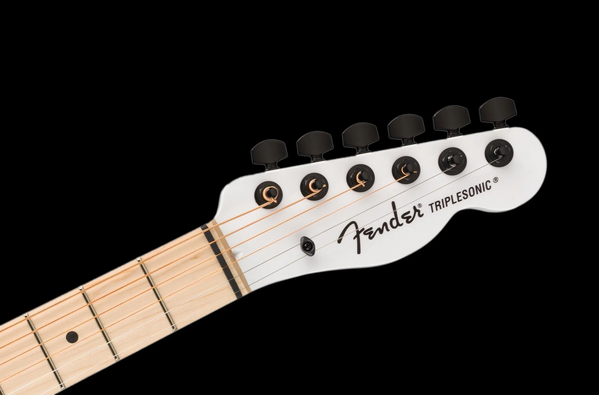 Fender Jack White Triplesonic Acoustasonic Telecaster Satin Arctic White with Black Top With Case - Image 6