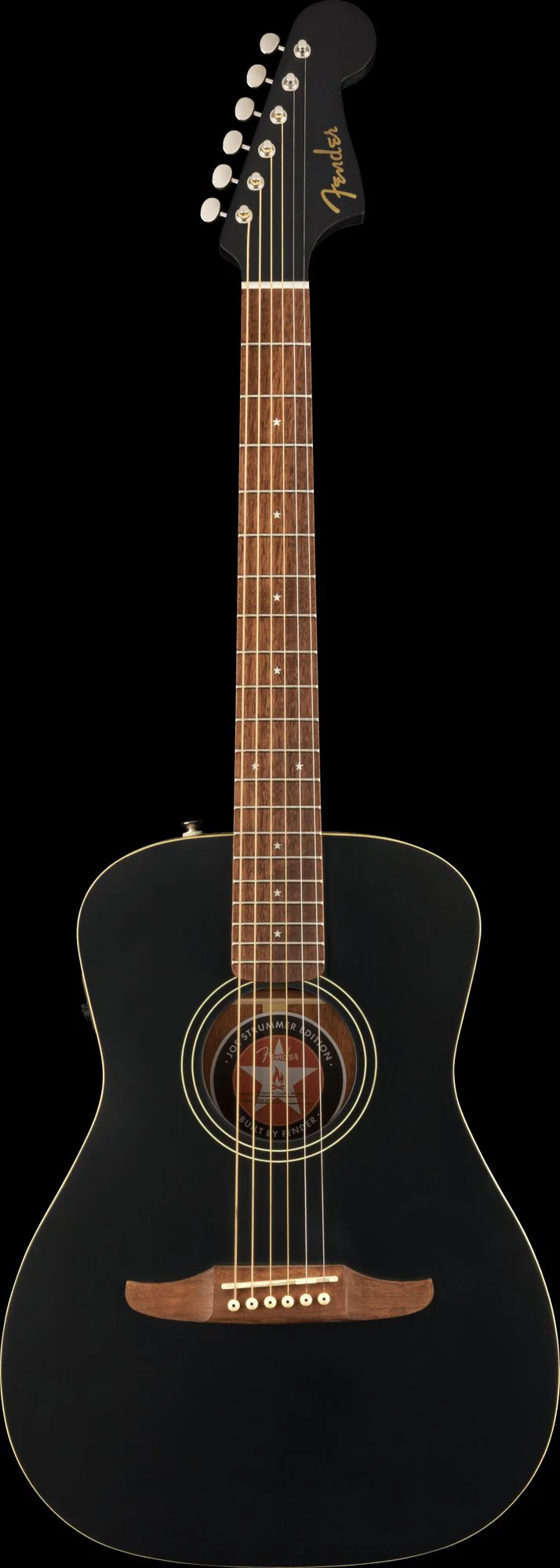 Fender Joe Strummer Campfire Matte Black Acoustic Electric Guitar with Gig Bag - Image 3