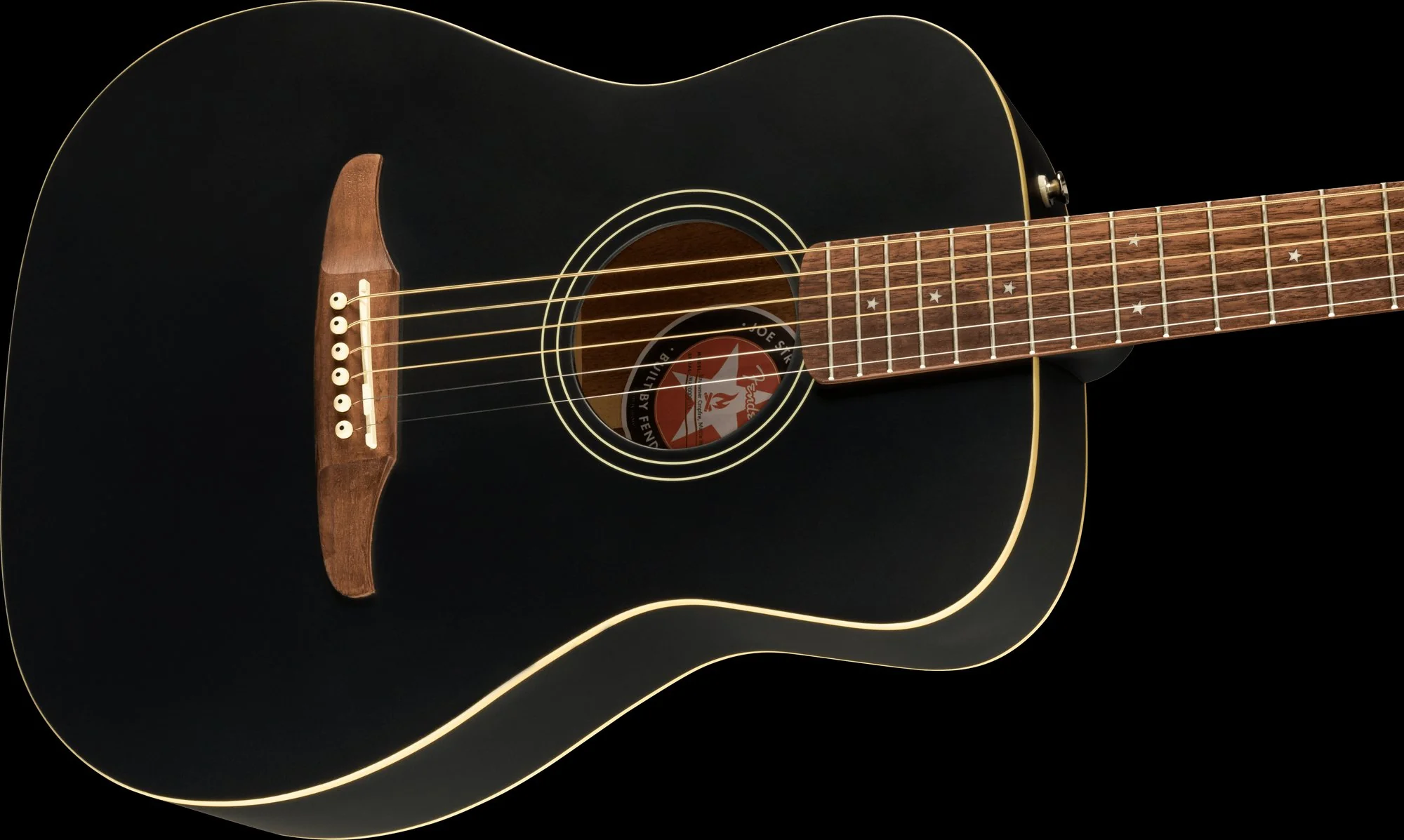 Fender Joe Strummer Campfire Matte Black Acoustic Electric Guitar with Gig Bag - Image 5