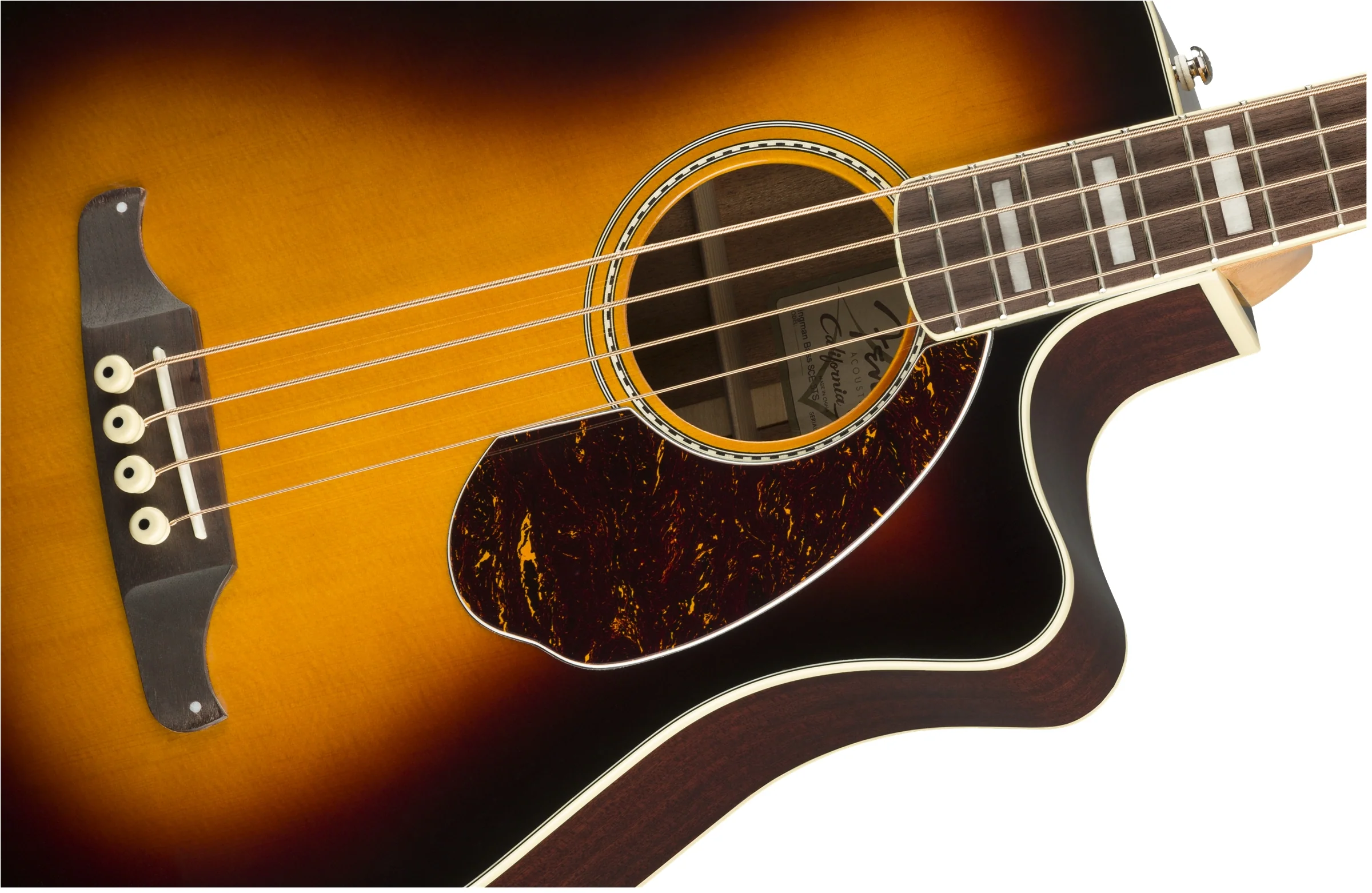 Fender Kingman Bass SCE Acoustic‑Electric Bass 3‑Color Sunburst - Image 5