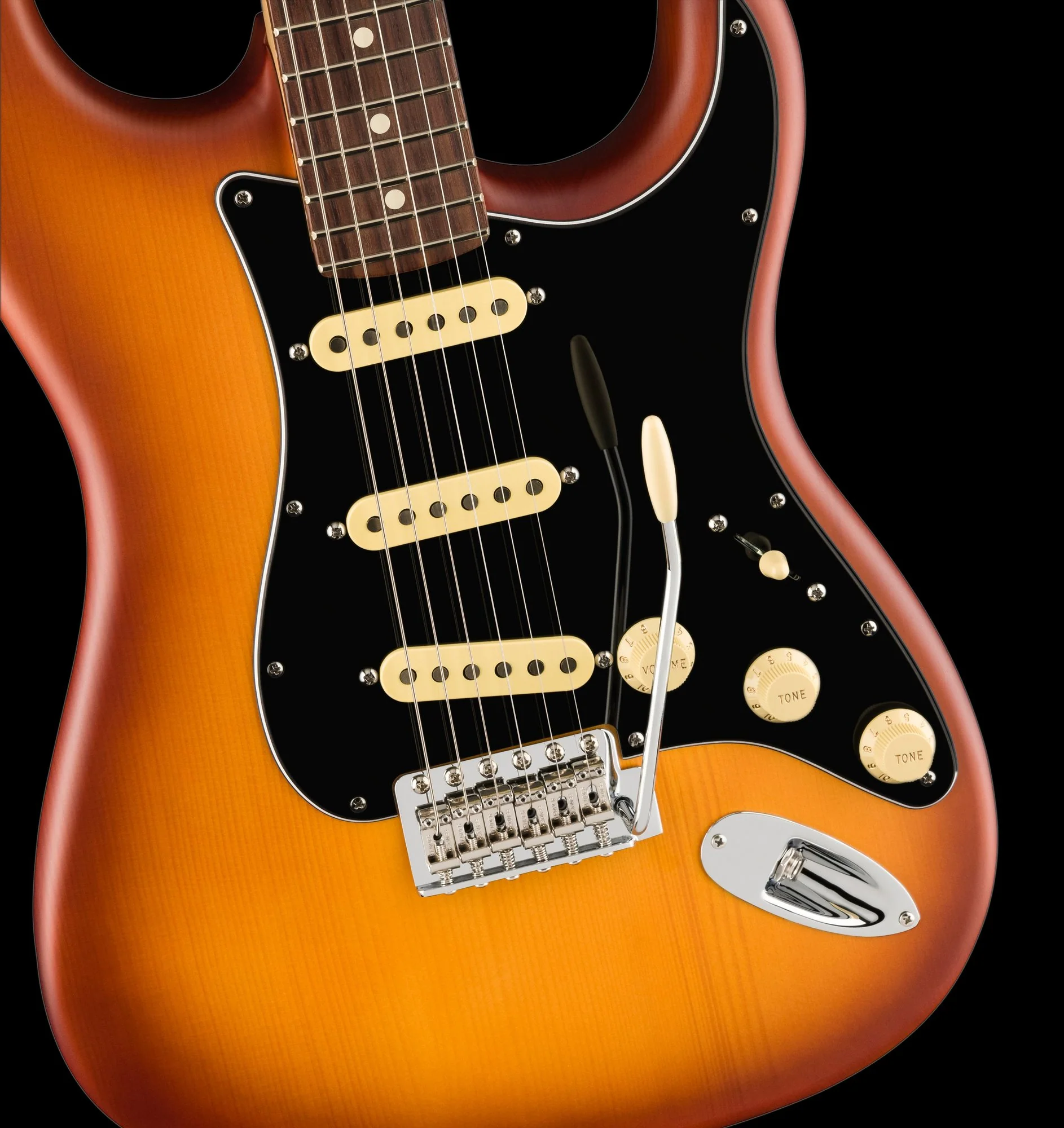 Fender Limited Edition American Performer Timber Stratocaster Spruce Honey Burst With Gig Bag - Image 4