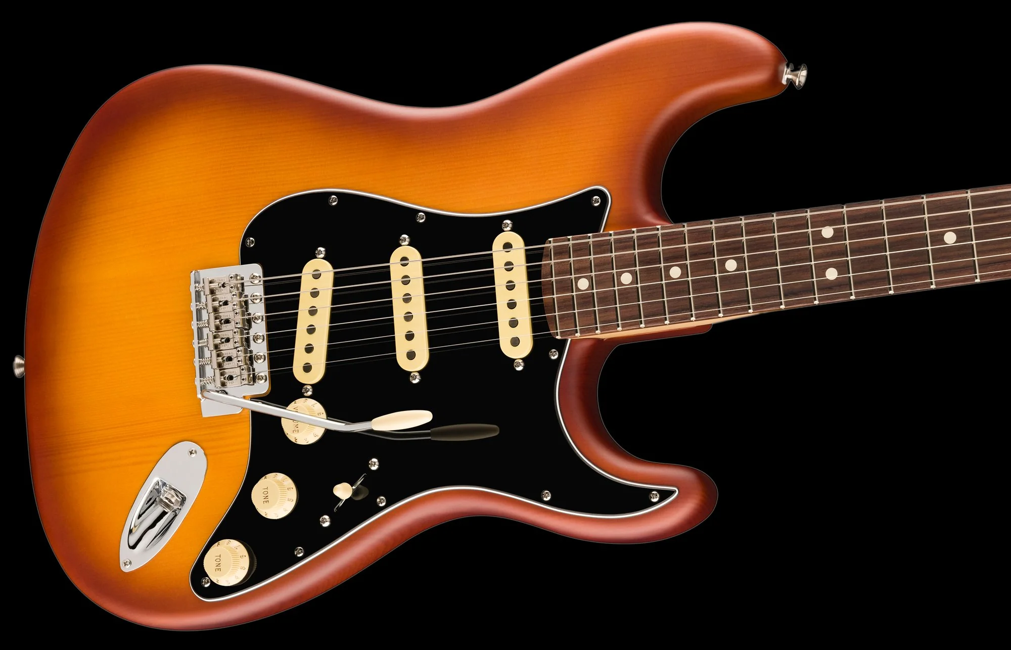 Fender Limited Edition American Performer Timber Stratocaster Spruce Honey Burst With Gig Bag - Image 5