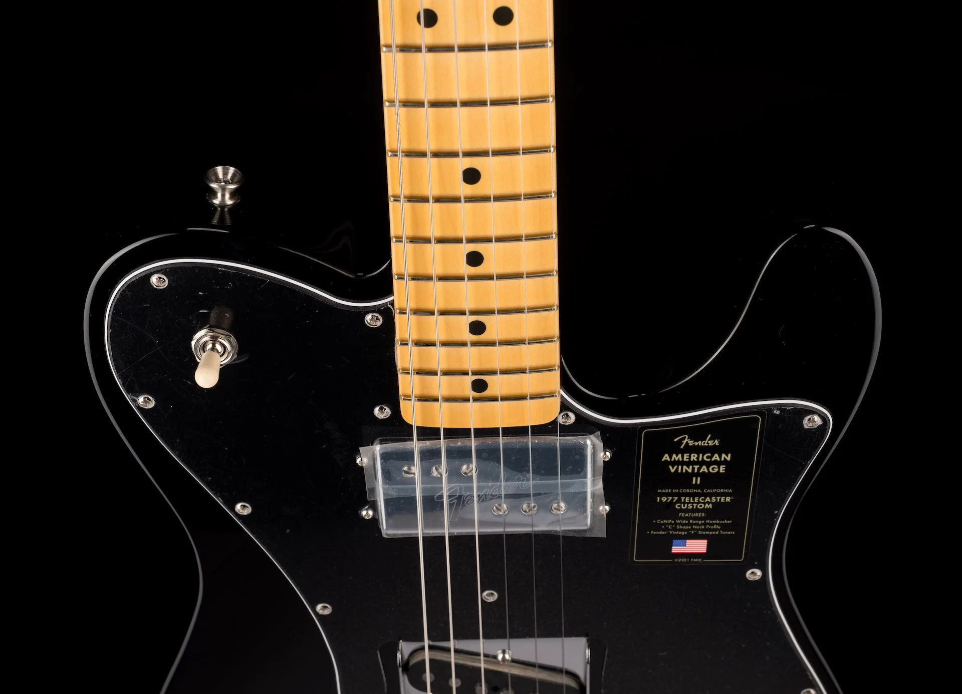 Fender Limited Edition American Vintage II 1977 Black Telecaster Custom With Case - Image 3
