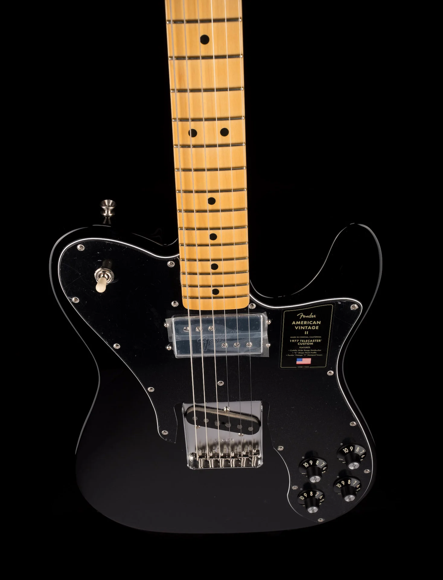 Fender Limited Edition American Vintage II 1977 Black Telecaster Custom With Case - Image 4