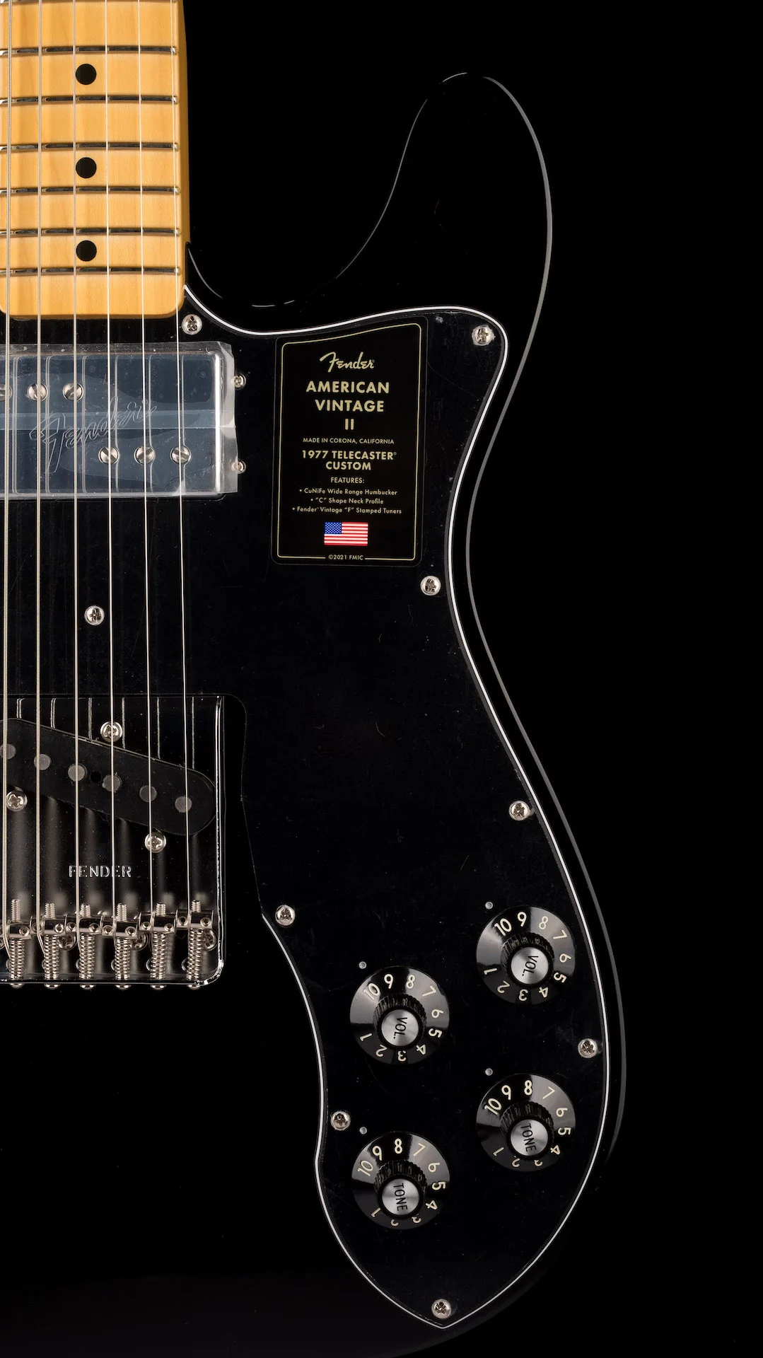 Fender Limited Edition American Vintage II 1977 Black Telecaster Custom With Case - Image 9