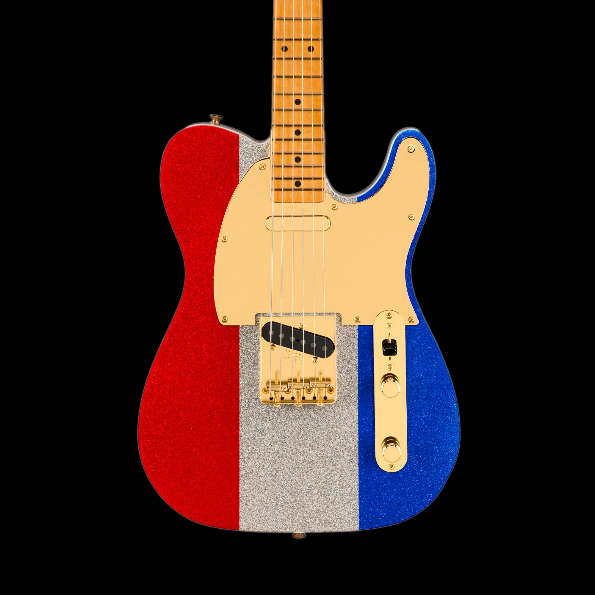 Fender Limited Edition Artist Series Buck Owens Telecaster Red Silver & Blue Sparkle W/ Gig Bag Demo