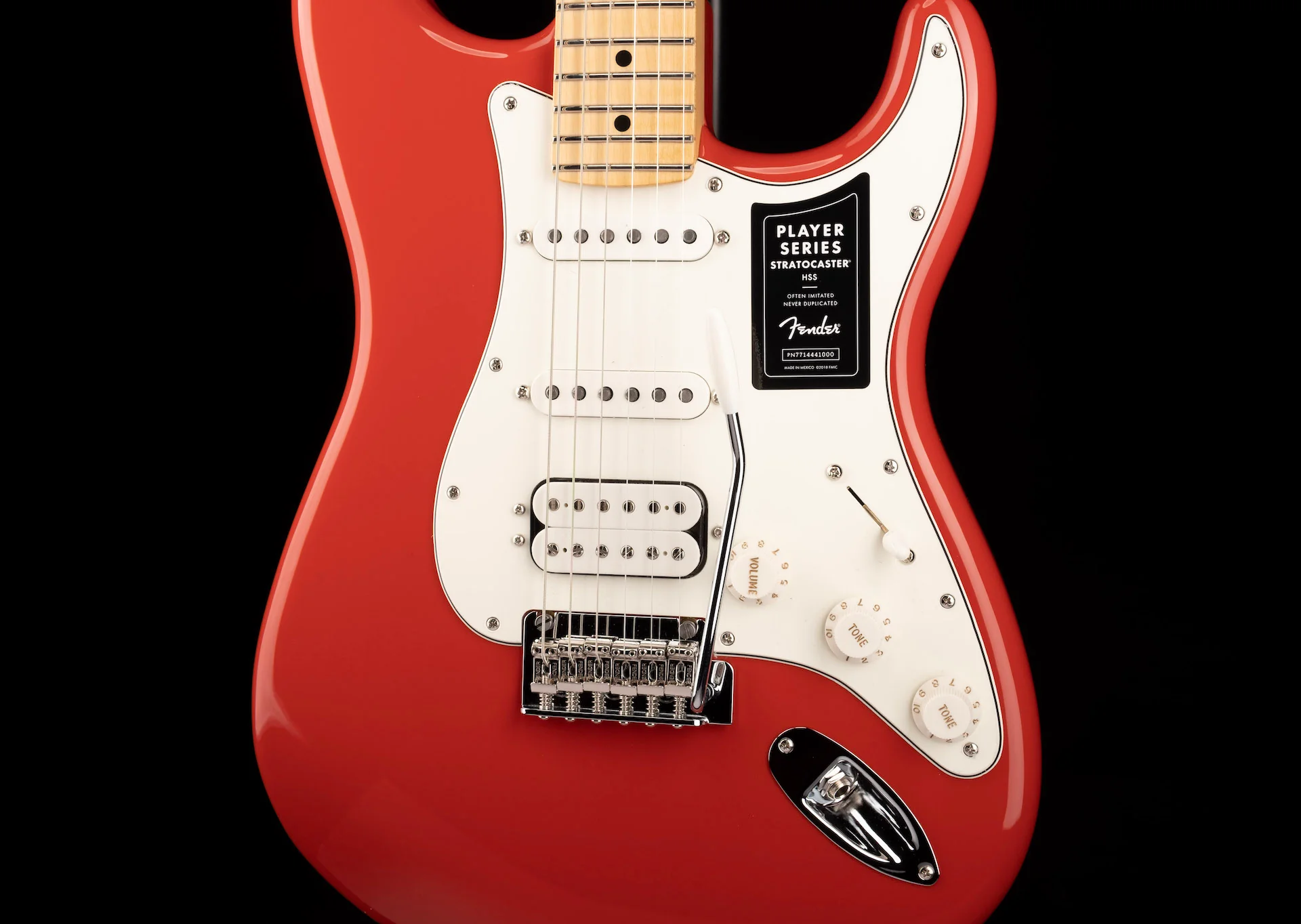 Fender Limited Edition Deluxe Player Strat HSS Fiesta Red With Matching Headcap - Image 6