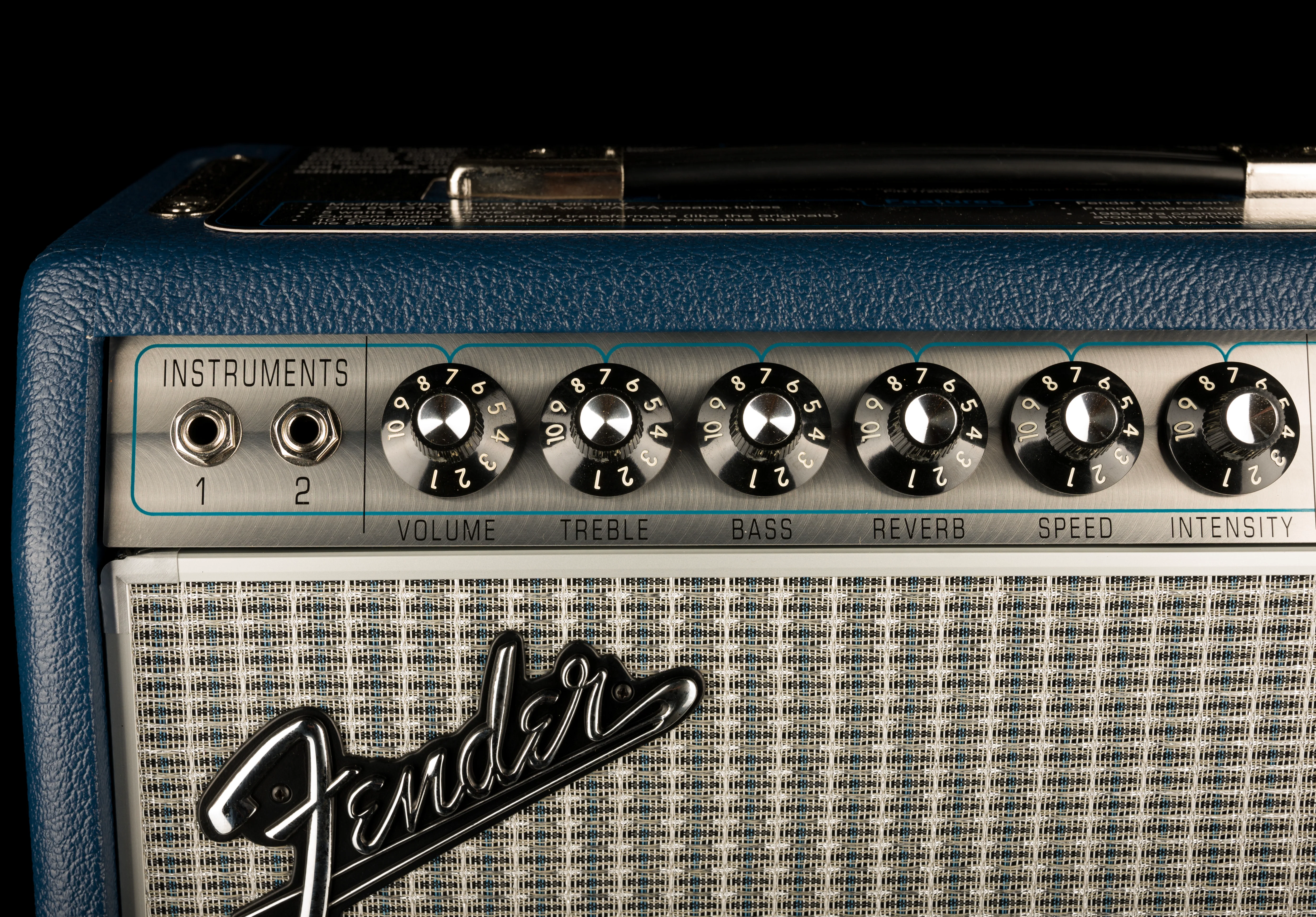 Fender Limited Edition FSR '68 Custom Vibro Champ Navy Guitar Amp Combo - Image 4