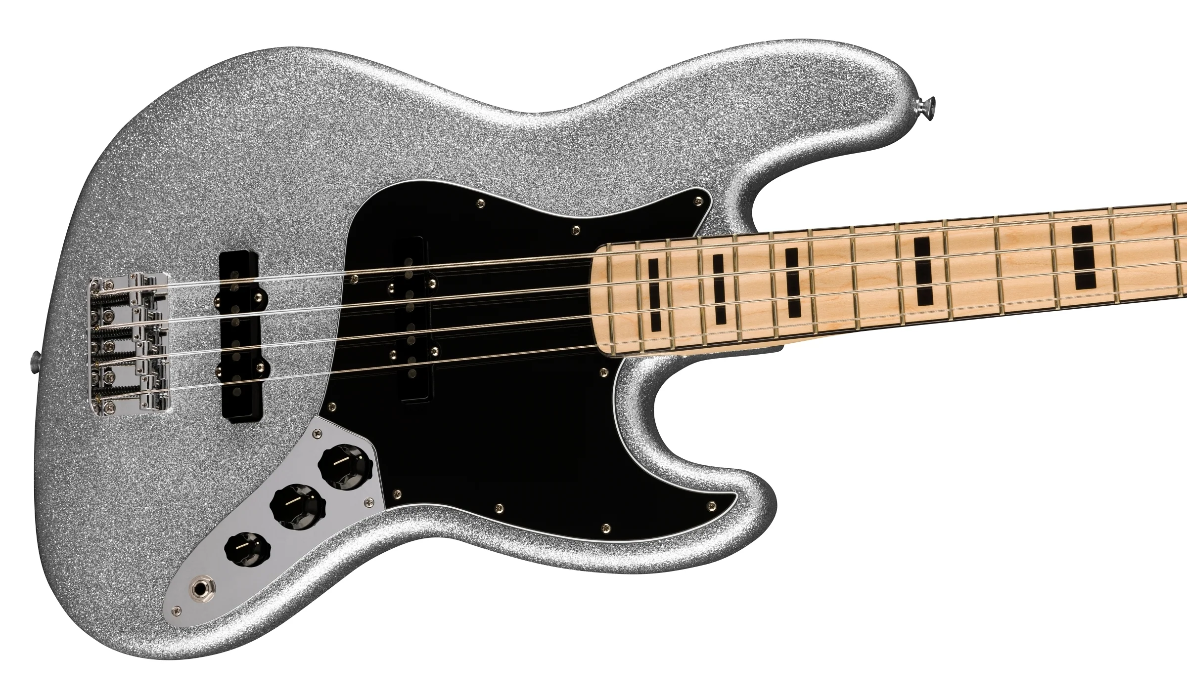 Fender Limited Edition Mikey Way Jazz Bass Silver Sparkle with Gig Bag - Image 4