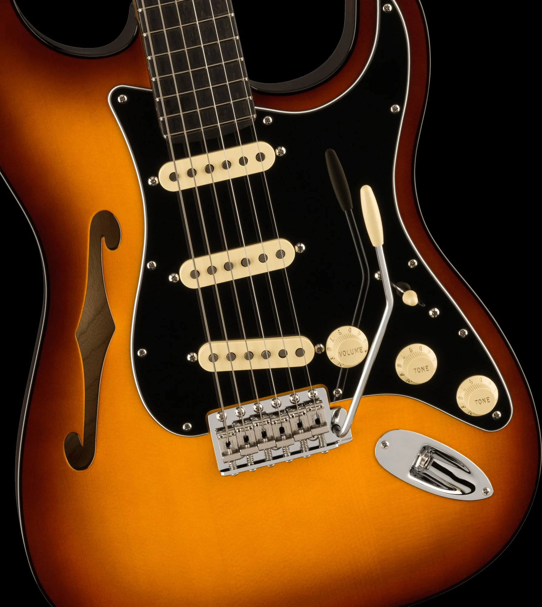 Fender Limited Edition Suona Stratocaster Thinline Ebony Fingerboard Violin Burst - Image 4
