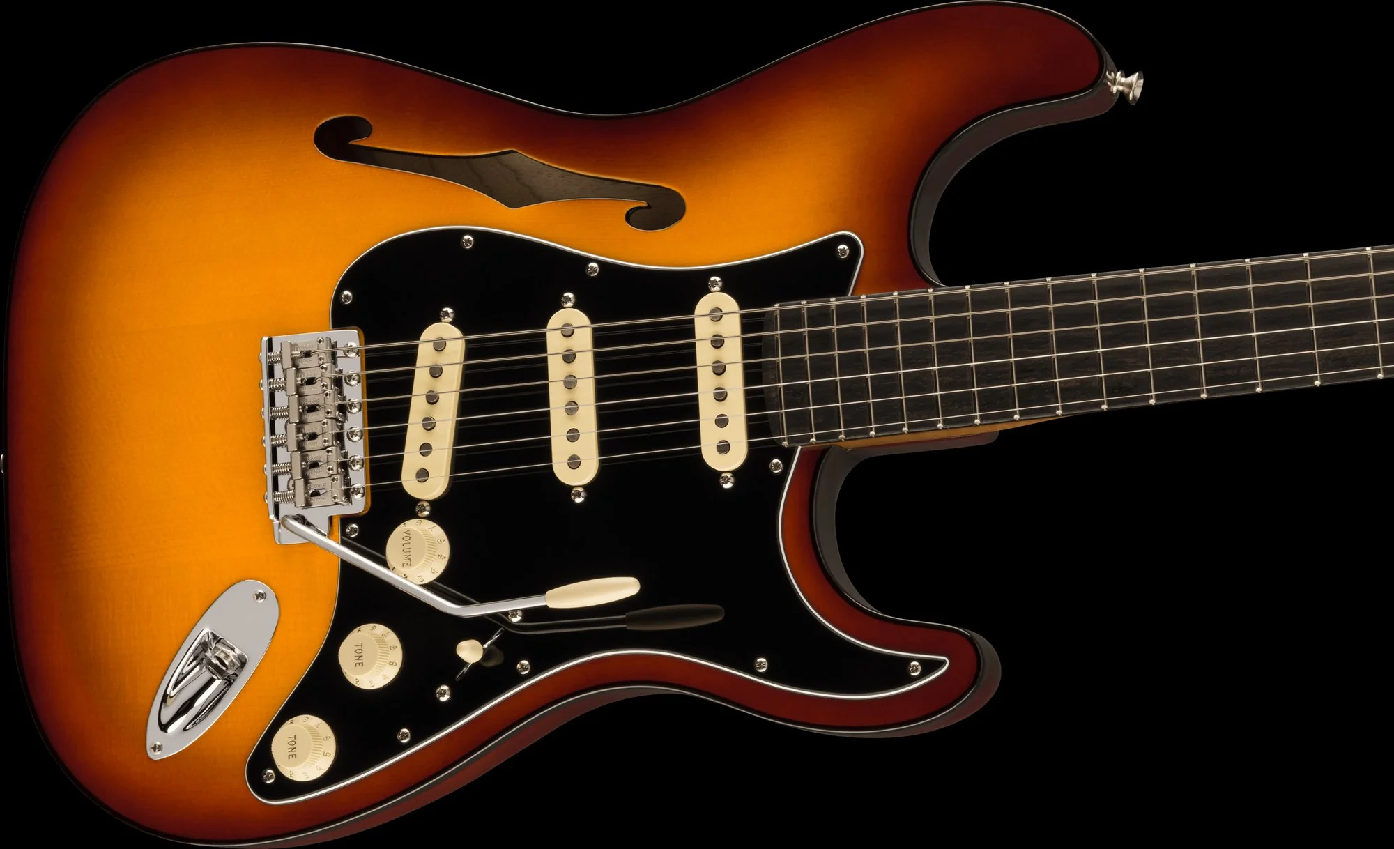 Fender Limited Edition Suona Stratocaster Thinline Ebony Fingerboard Violin Burst - Image 5