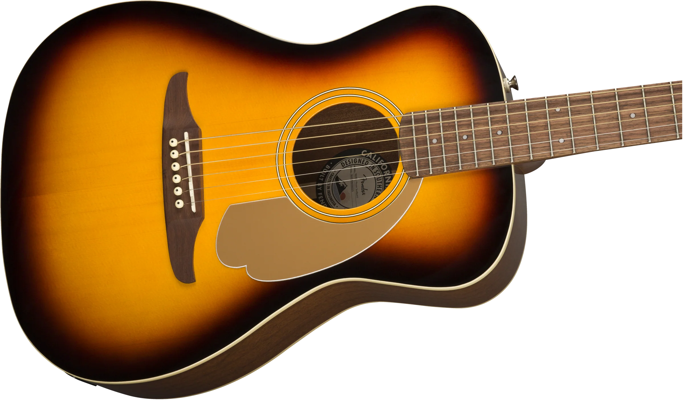 Fender Malibu Player Walnut Fingerboard Sunburst Acoustic Guitar - Image 3