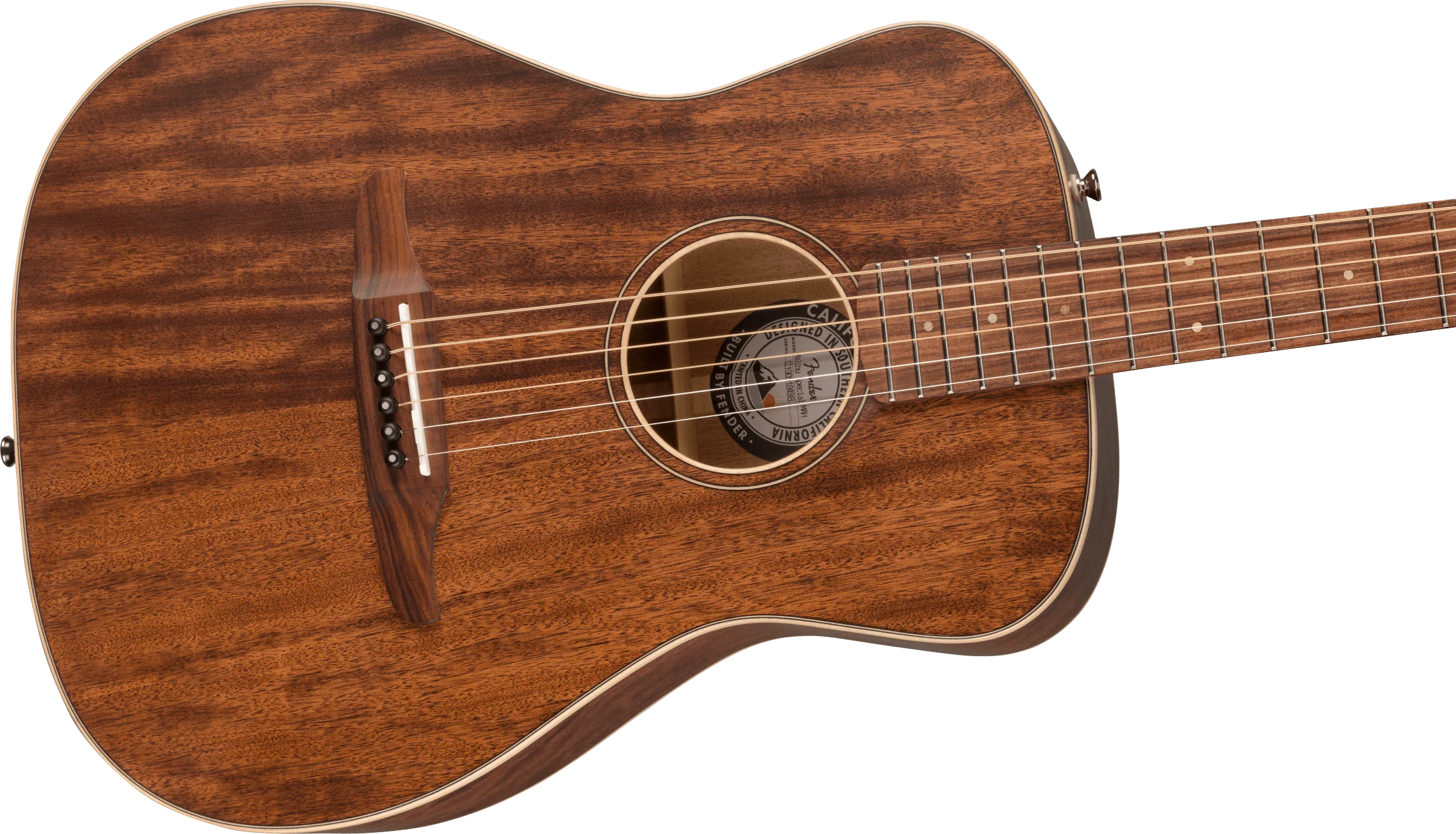 Fender Malibu Special All Mahogany Pau Ferro Fingerboard Natural Acoustic Guitar With Bag - Image 4