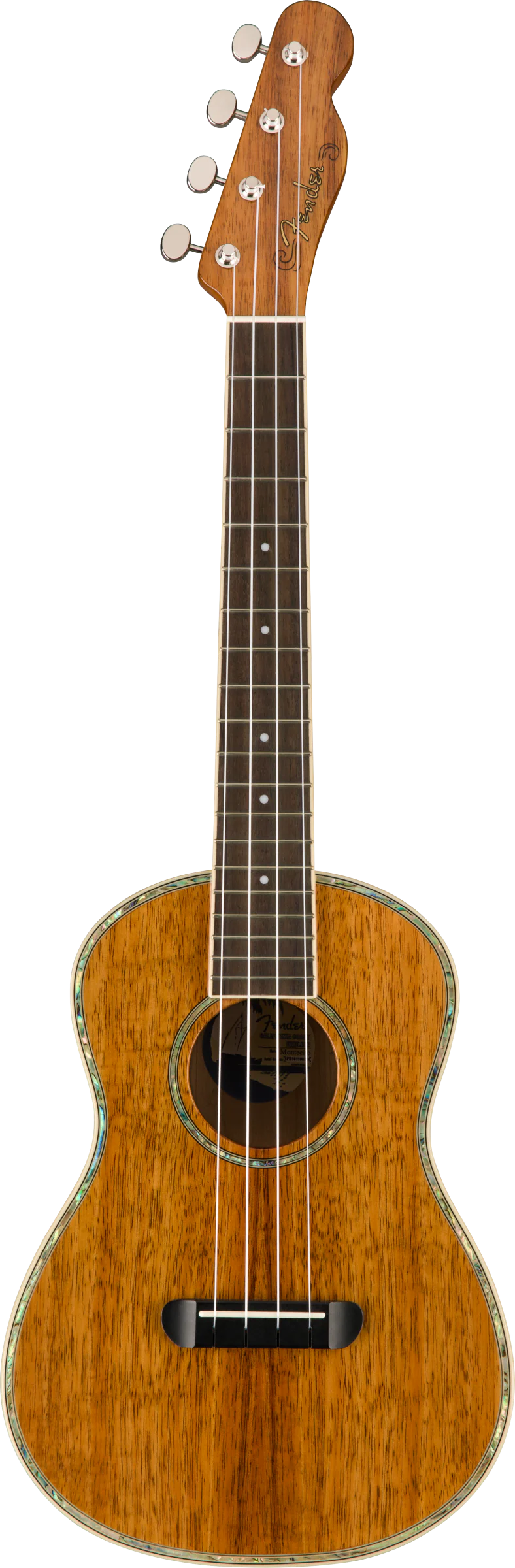 Fender Montecito Tenor Ukulele Walnut Fingerboard Natural With Bag - Image 2