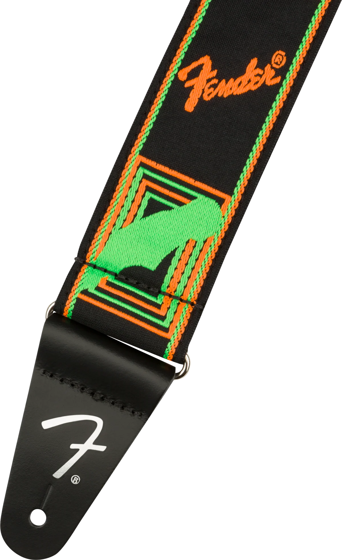 Fender Neon Monogrammed Strap Green/Orange - Image 3