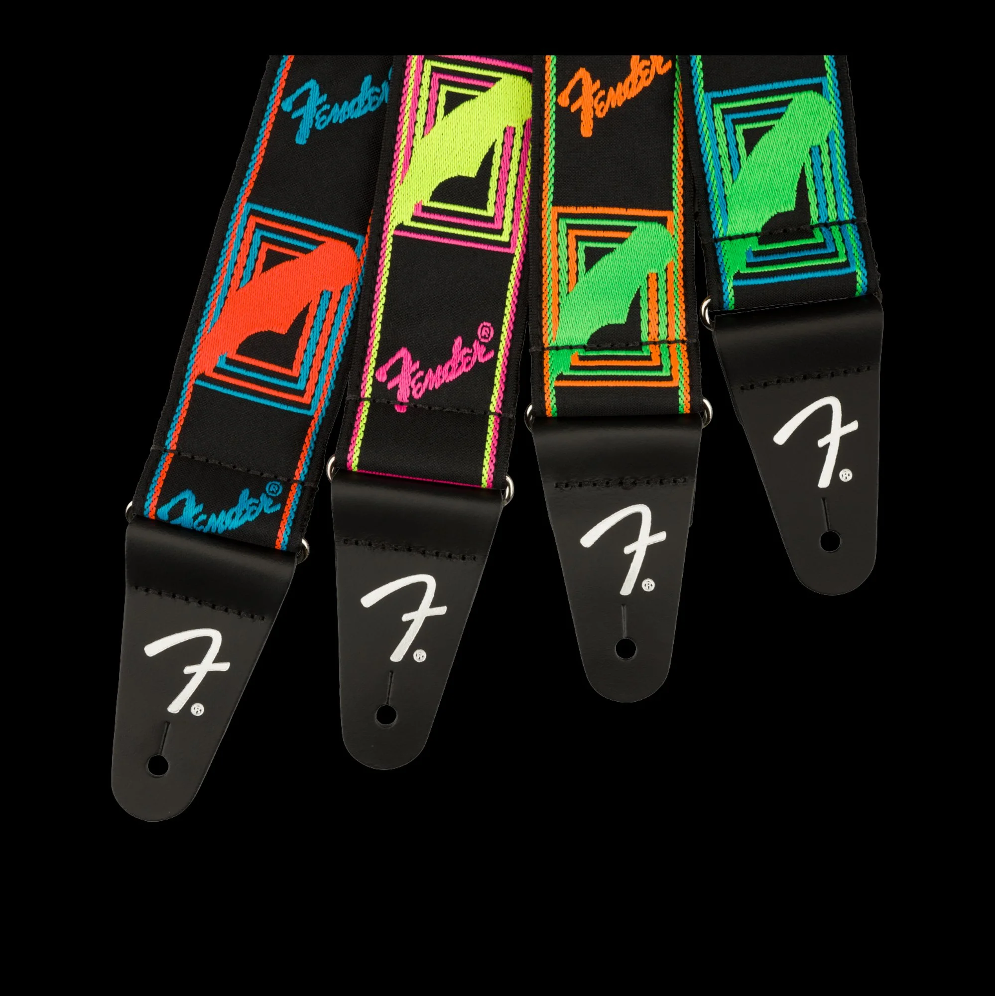Fender Neon Monogrammed Strap Yellow/Pink - Image 3