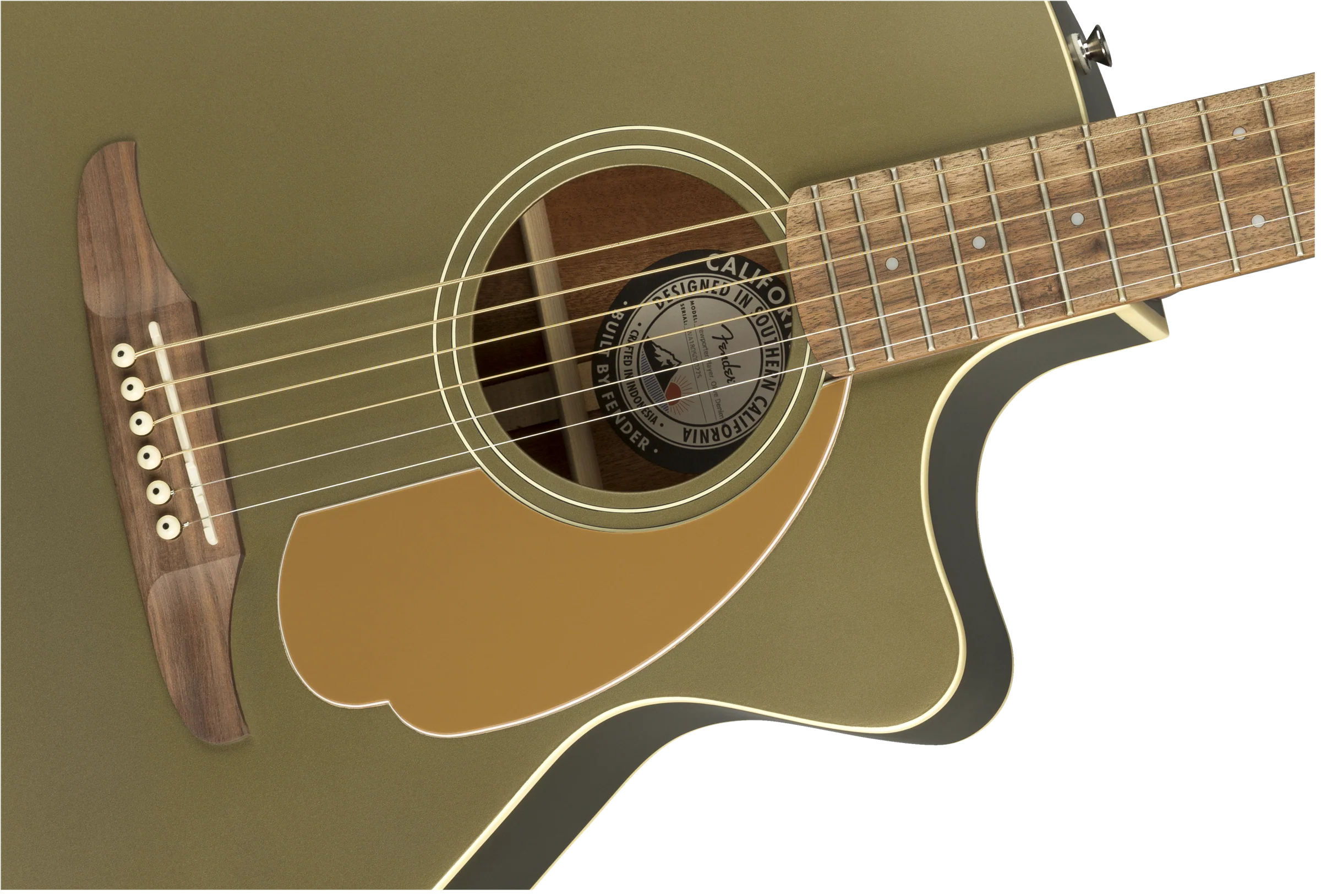 Fender California Series Newporter Player Acoustic Electric Guitar - Olive Satin - Image 4