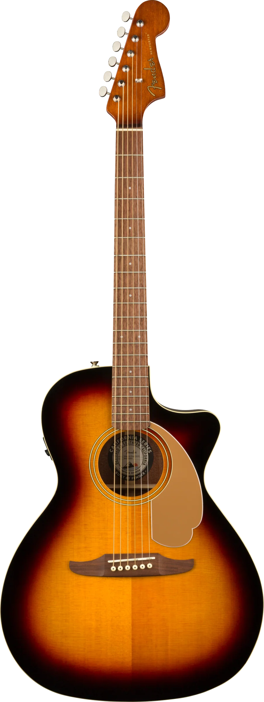 Fender Newporter Player Walnut Fingerboard Sunburst Acoustic Guitar - Image 3