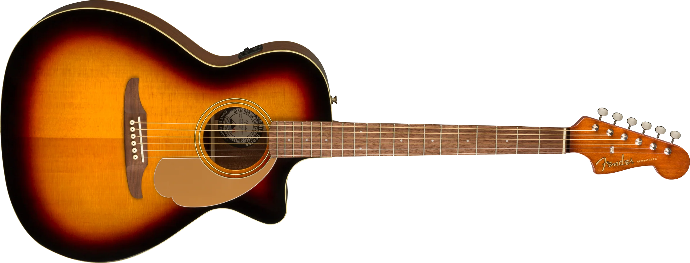 Fender Newporter Player Walnut Fingerboard Sunburst Acoustic Guitar - Image 4
