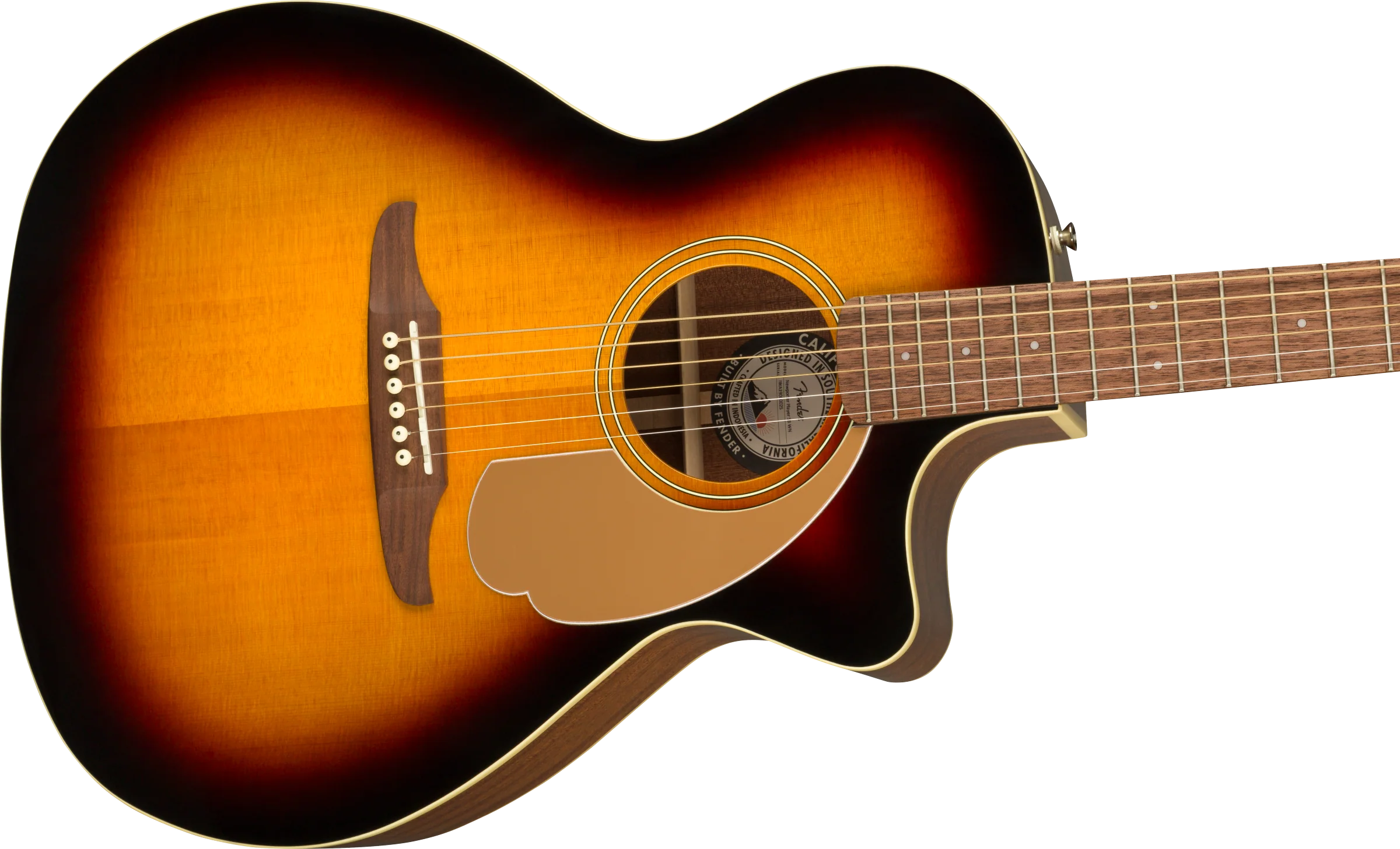 Fender Newporter Player Walnut Fingerboard Sunburst Acoustic Guitar - Image 5