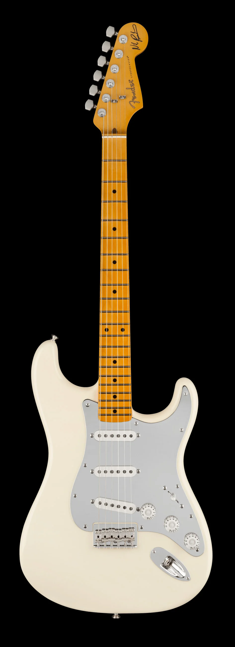 Fender Artist Series Nile Rodgers Hitmaker Stratocaster Maple Fingerboard Olympic White with Case - Image 2