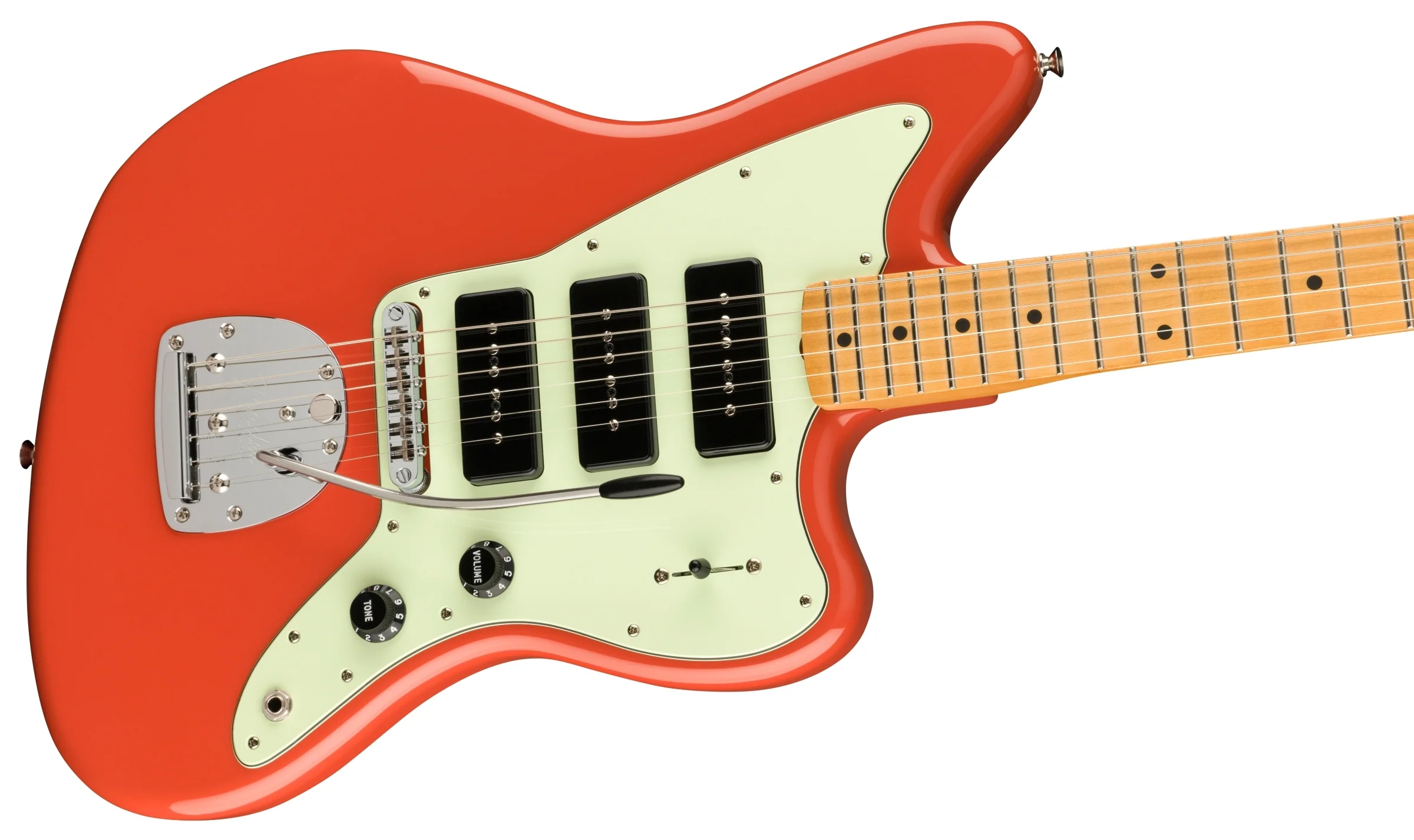 Fender Noventa Jazzmaster Maple Fingerboard Fiesta Red Electric Guitar - Image 5