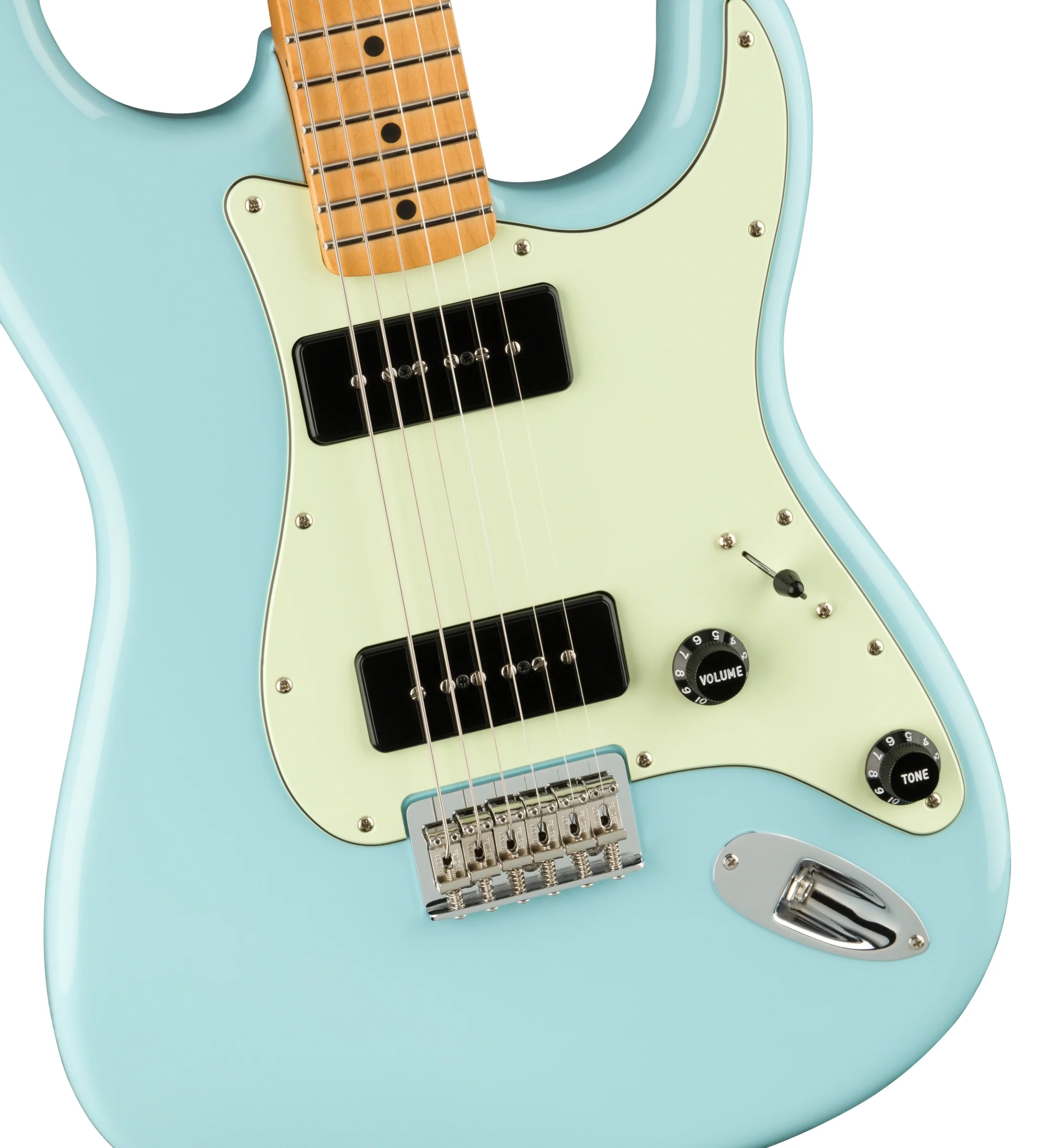 Fender Noventa Stratocaster Maple Fingerboard Daphne Blue Electric Guitar - Image 4