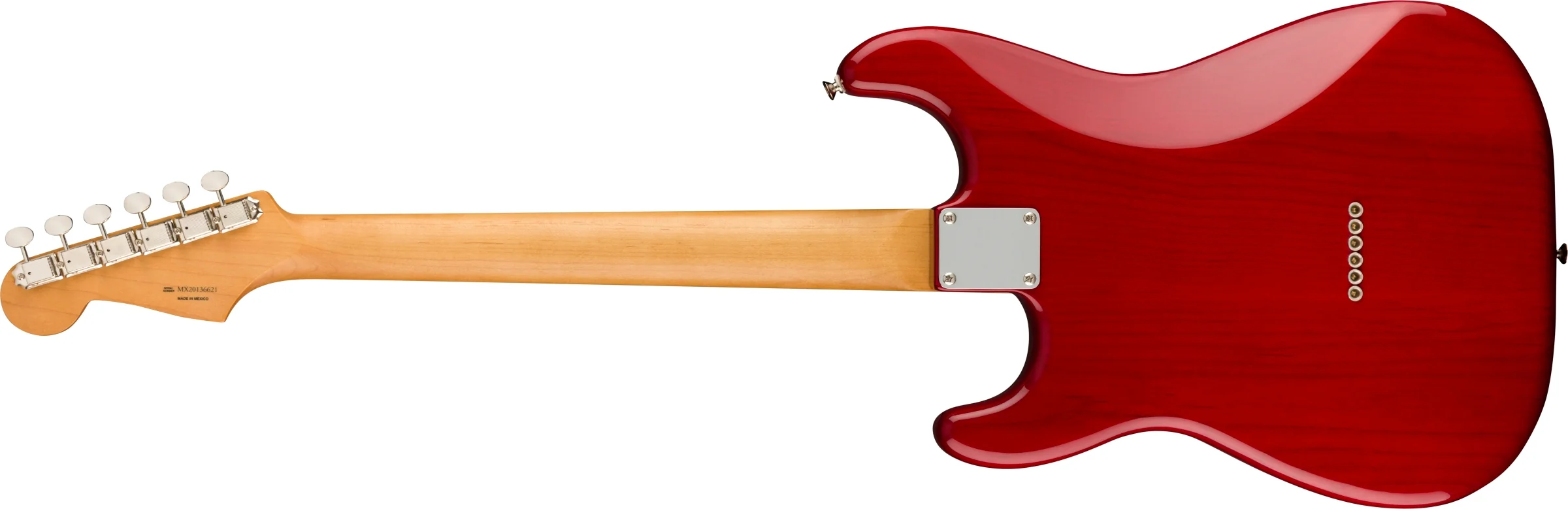 Fender Noventa Stratocaster Pau Ferro Fingerboard Crimson Red Transparent Electric Guitar - Image 3
