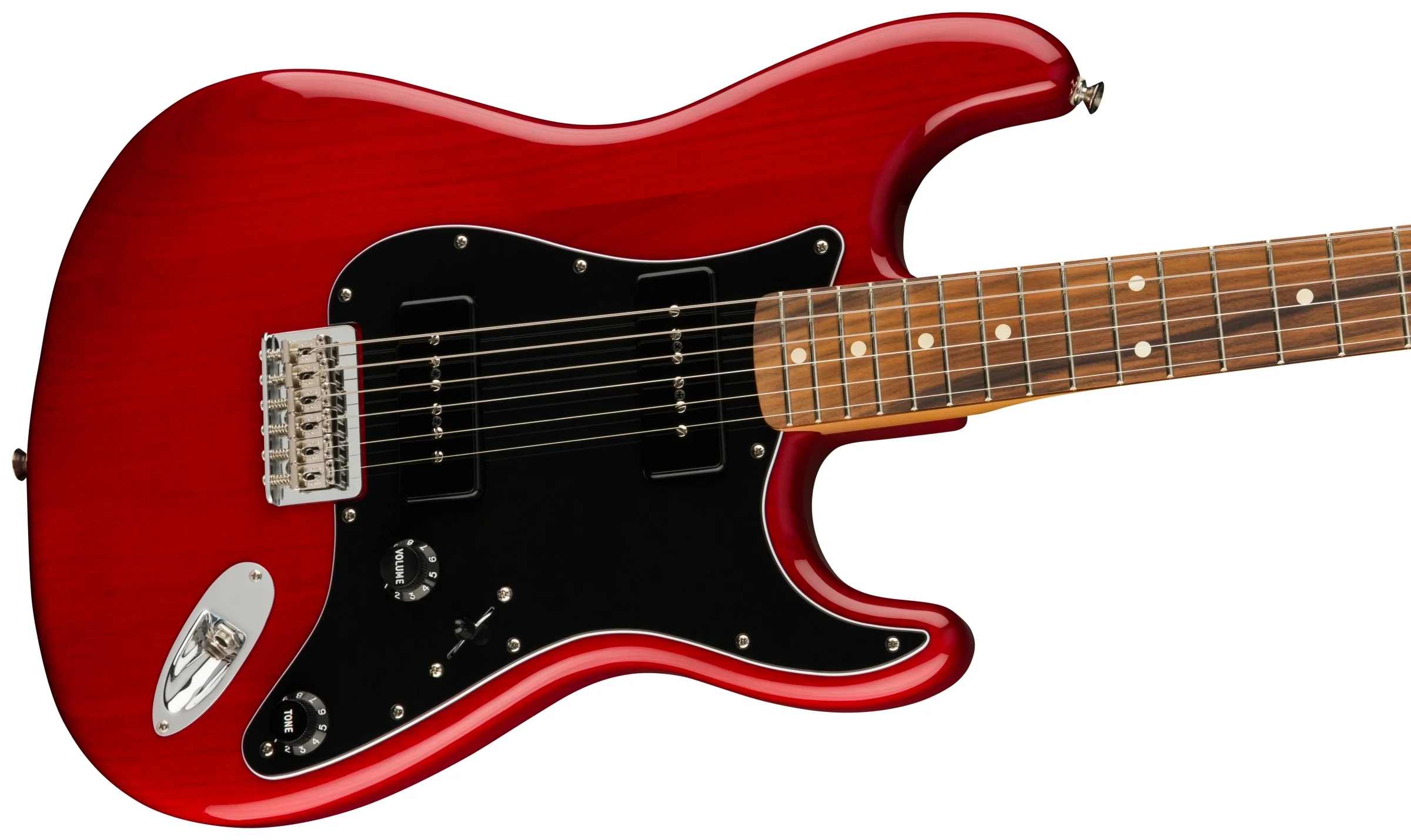 Fender Noventa Stratocaster Pau Ferro Fingerboard Crimson Red Transparent Electric Guitar - Image 5