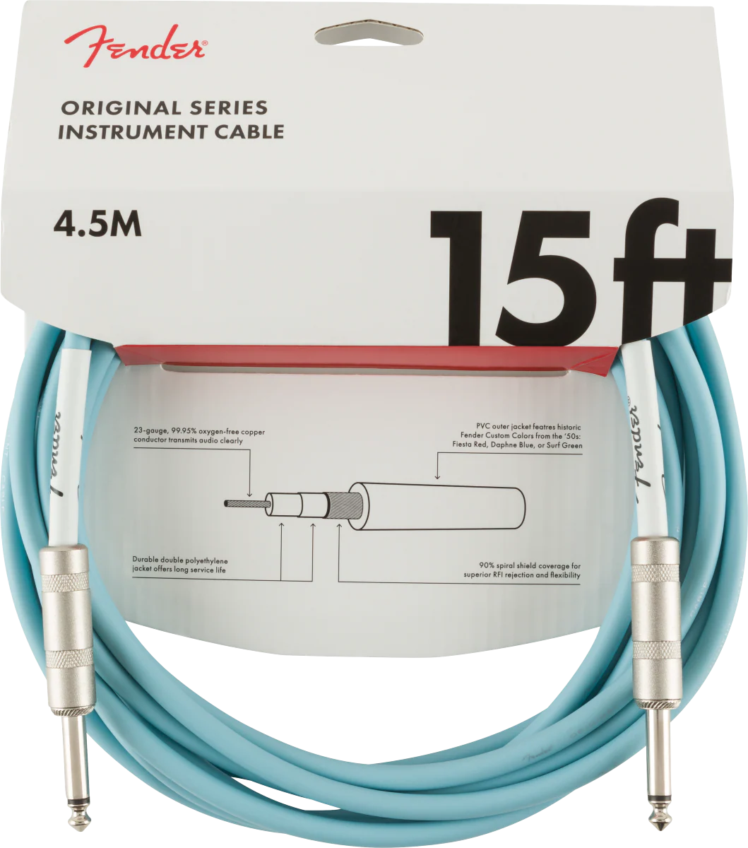 Fender Original 15ft. Instrument Cable Daphne Blue - 990515003